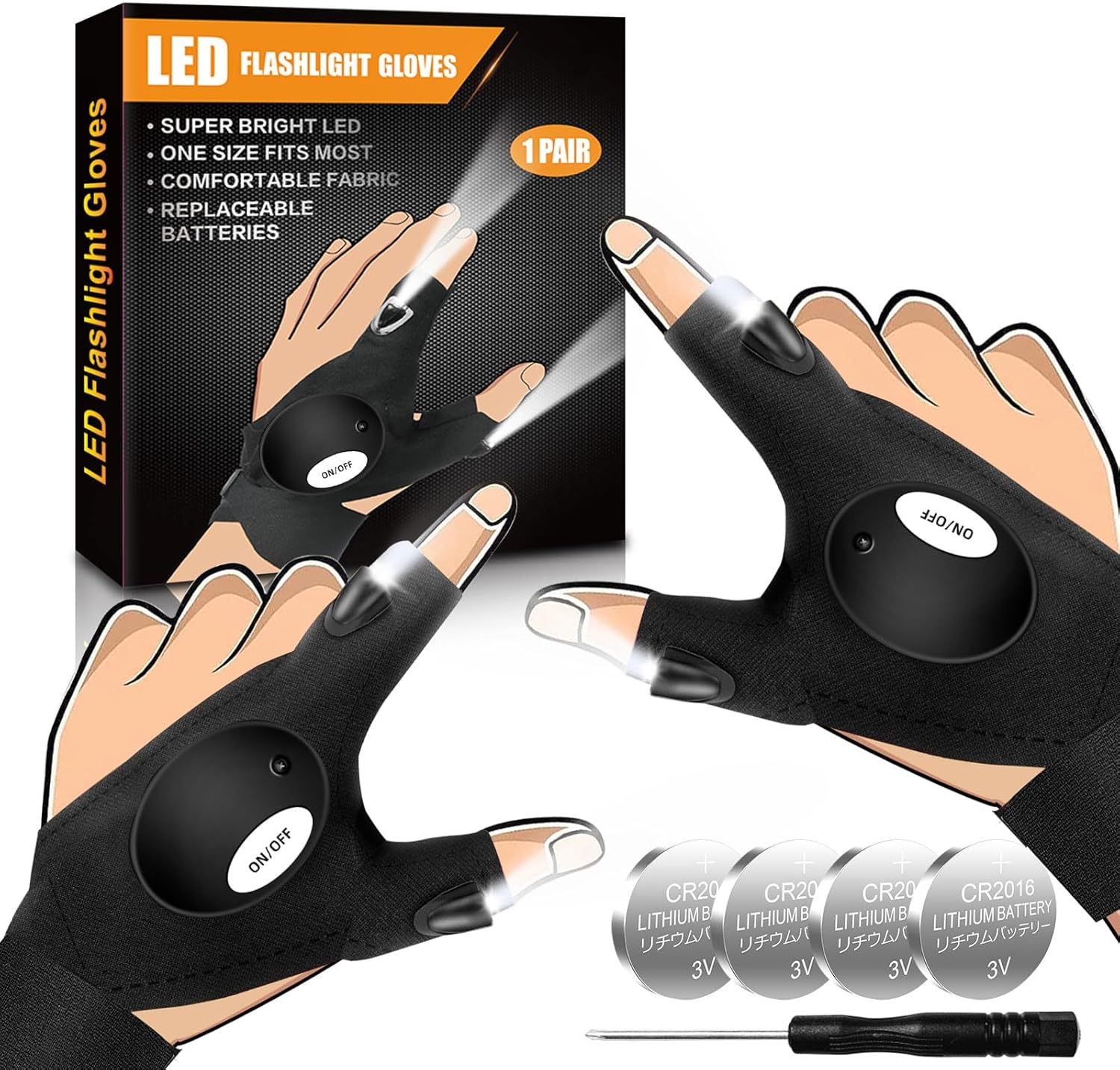 Biuonk LED Flashlight Gloves Comfortable Durable and Functional for Everyday Use