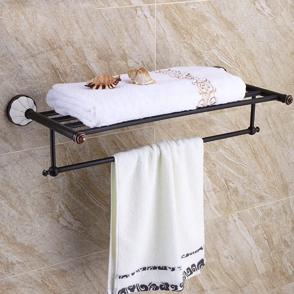 Versatile antique copper bath towel rack