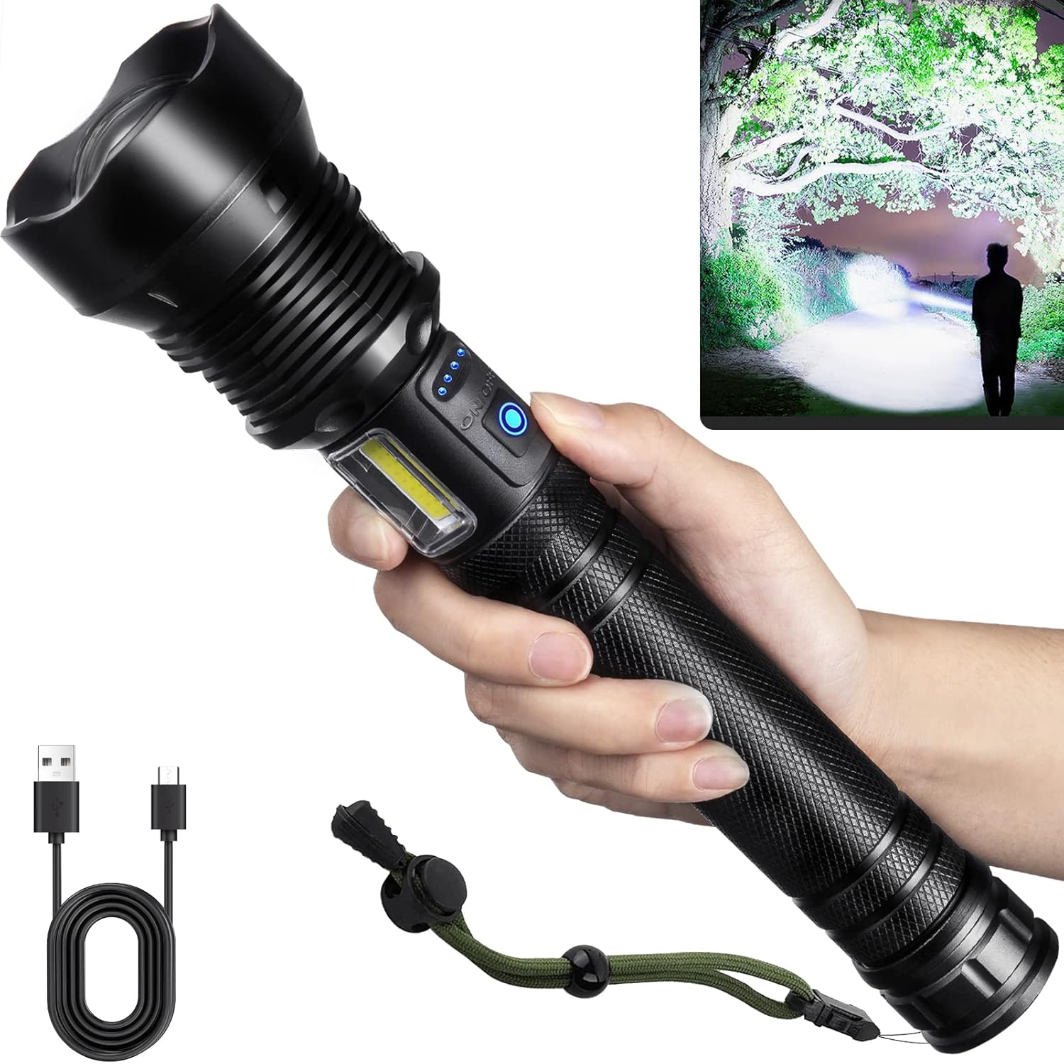 Bright Waterproof Rechargeable Flashlight for Emergencies
