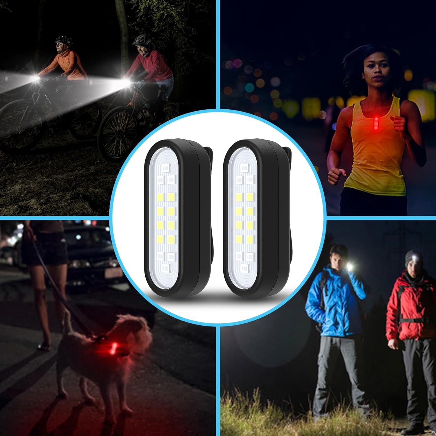 2-Piece Running Light_clip-on Flashlight for Runners