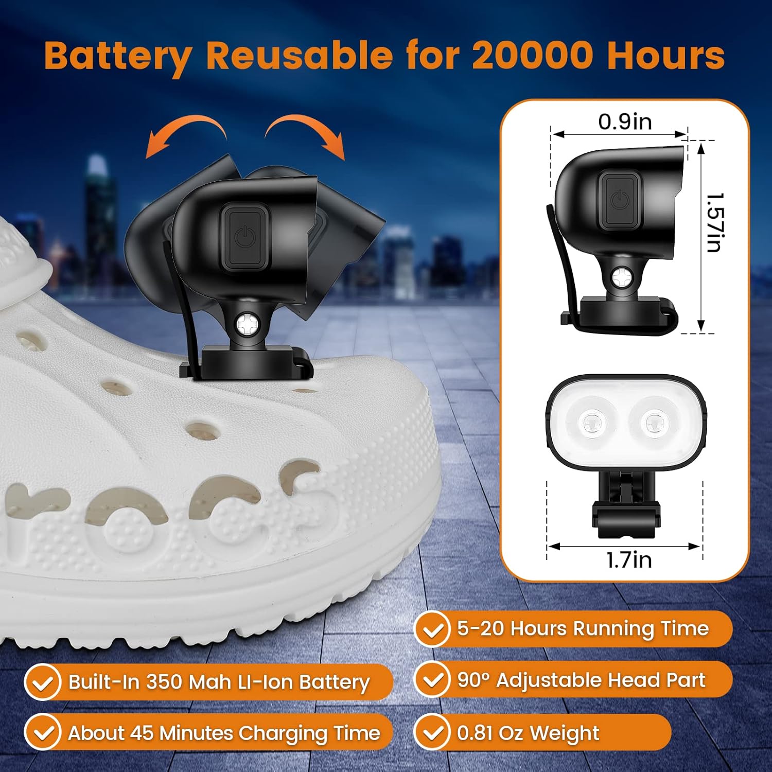 Bright Durable and Stylish Annbest Croc Headlights for Kids and Adults