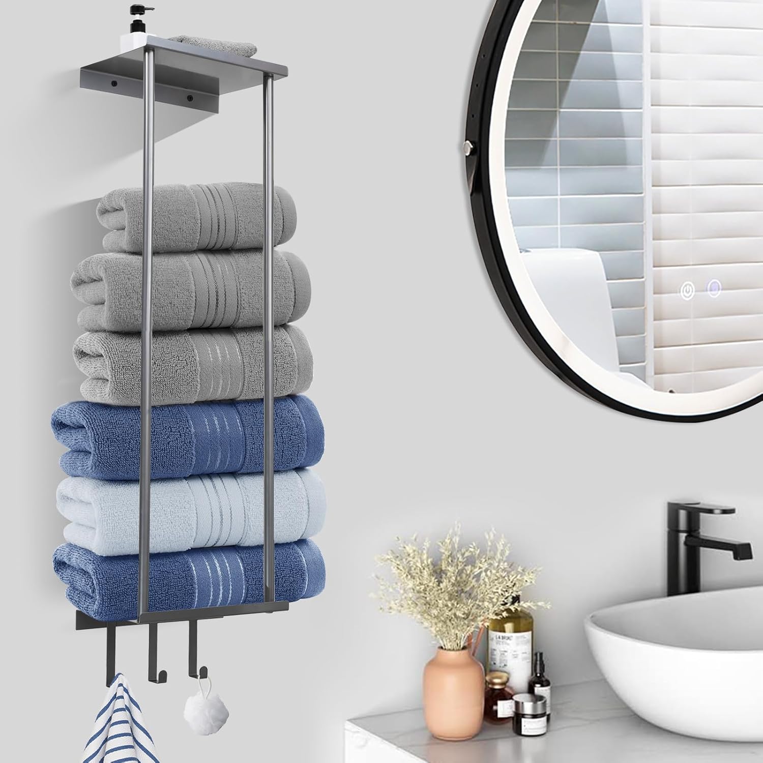 StylishToArray Wall-Mounted Towel Rack Space-Saving Modern Design