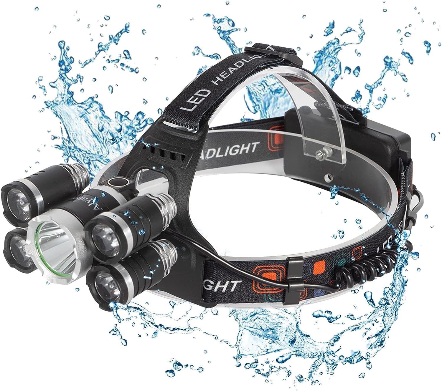 12000 Lumens Rechargeable LED Headlamp for Camping Hiking Hunting