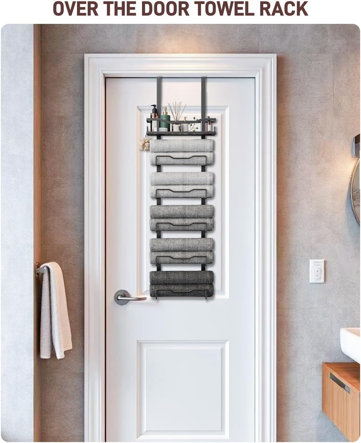 Compact No-Drill Bathroom Towel Rack