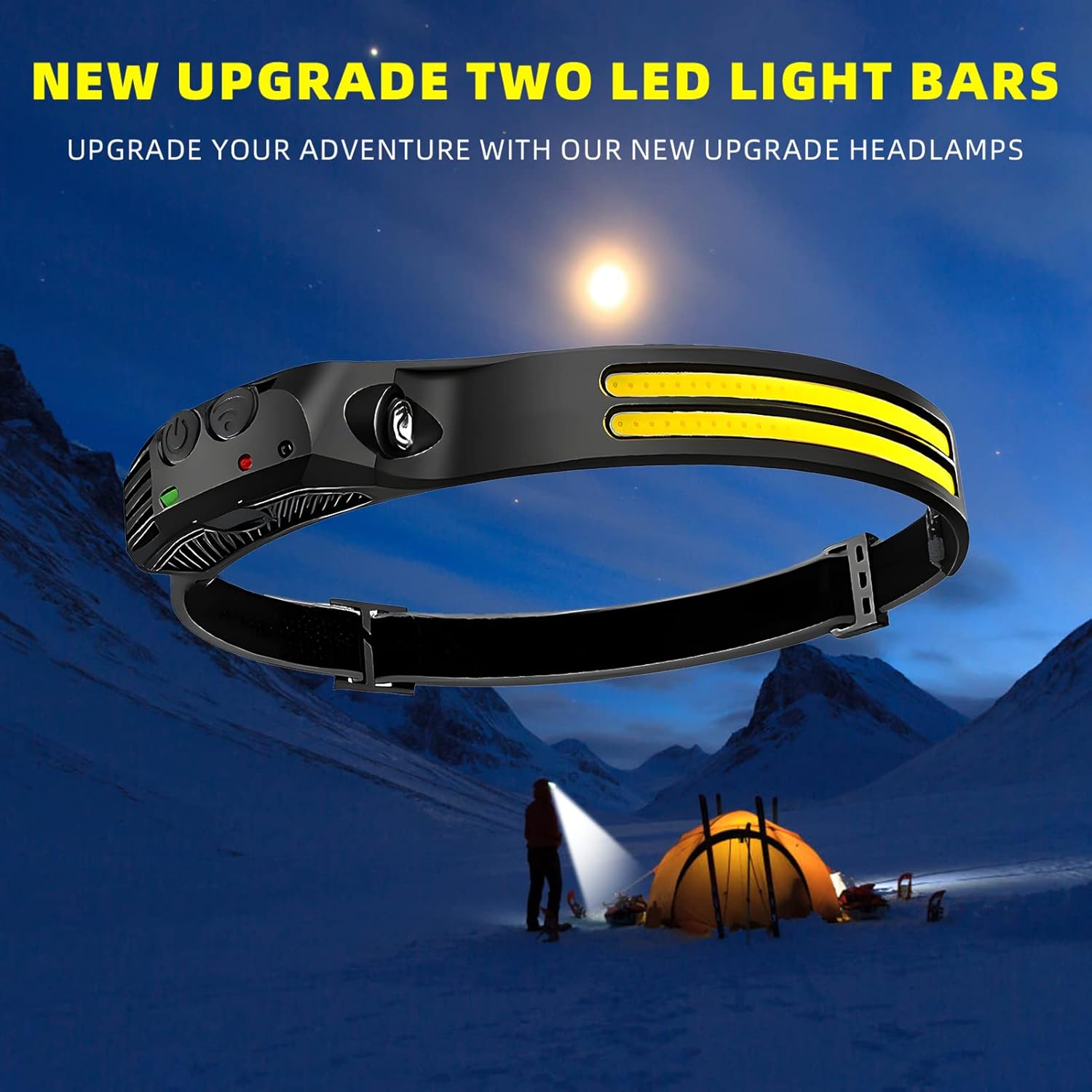 Beccason LED Headlamp Set - 4 in 1 Rechargeable 230 Beam camping essentials