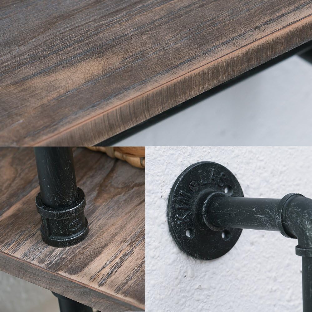 Rustic Wood Floating Towel Shelf