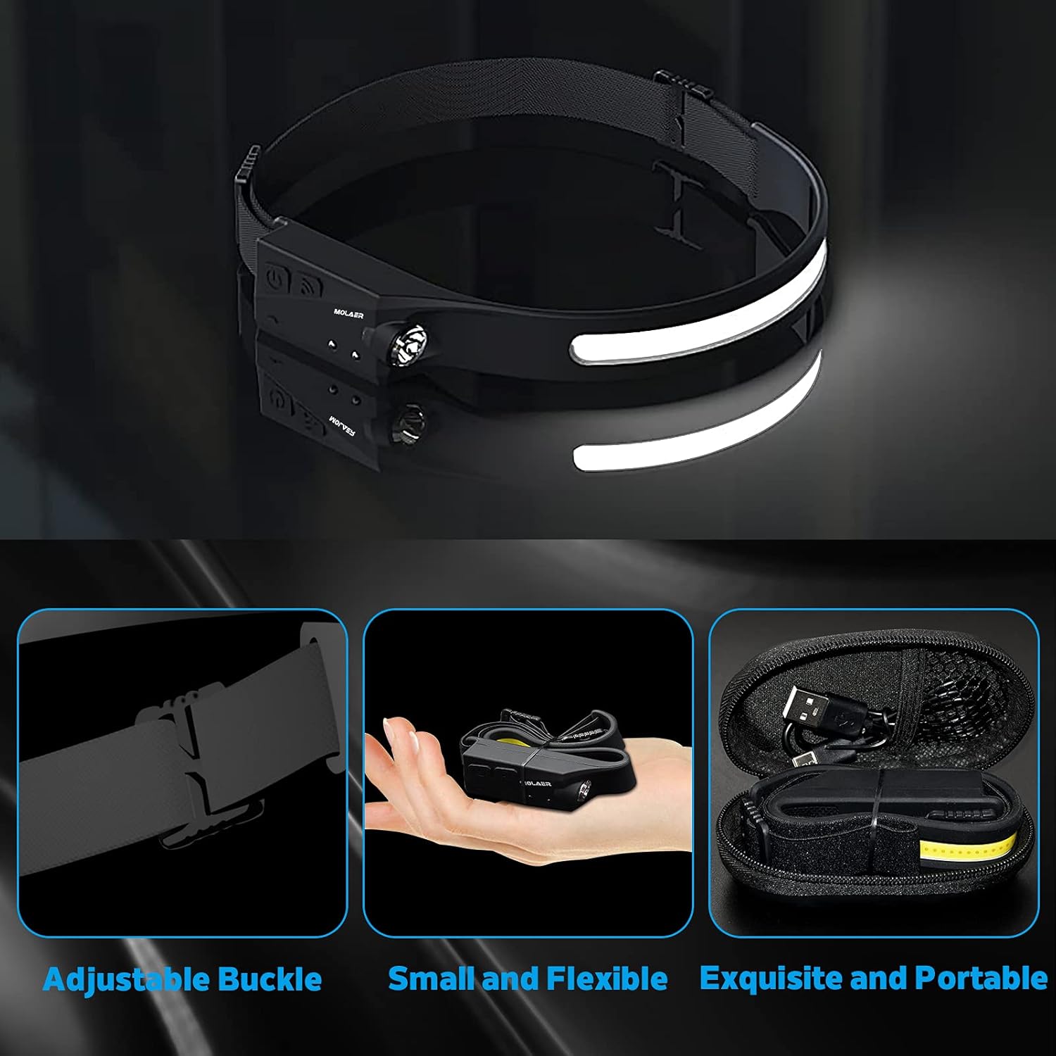 Rechargeable 230 LED Headlamp with Motion Sensor