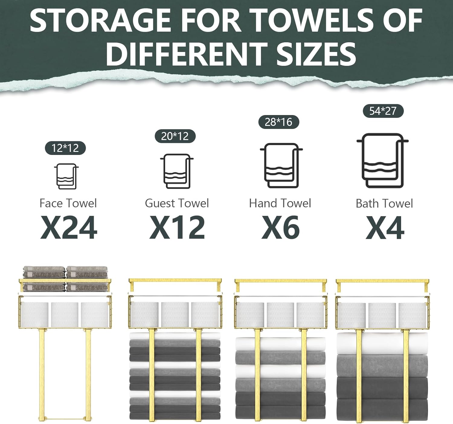 Stylish Floating Towel Rack with Decorative Design