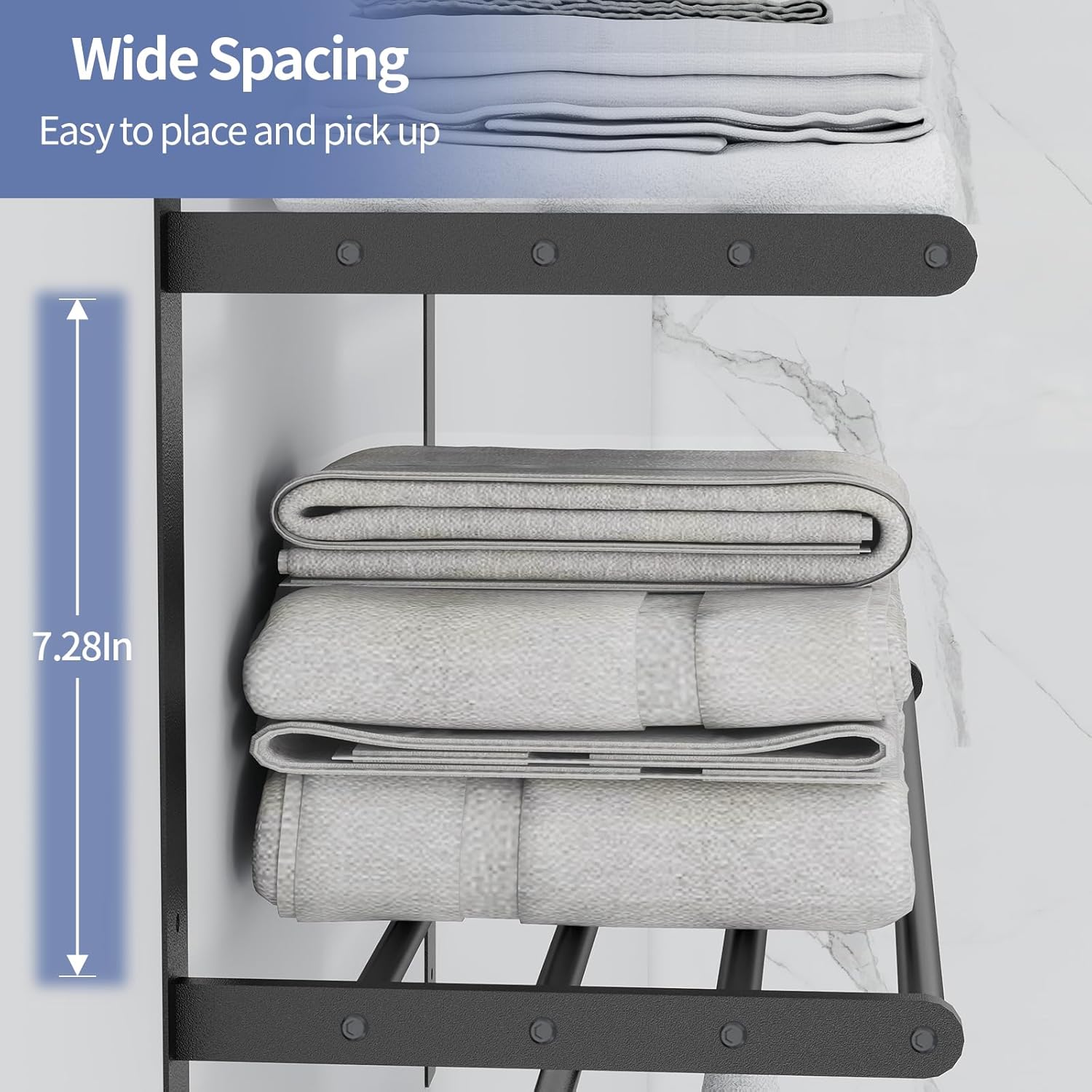 The Bethom 24 Wall-Mounted Towel Rack with 3 Tier Storage