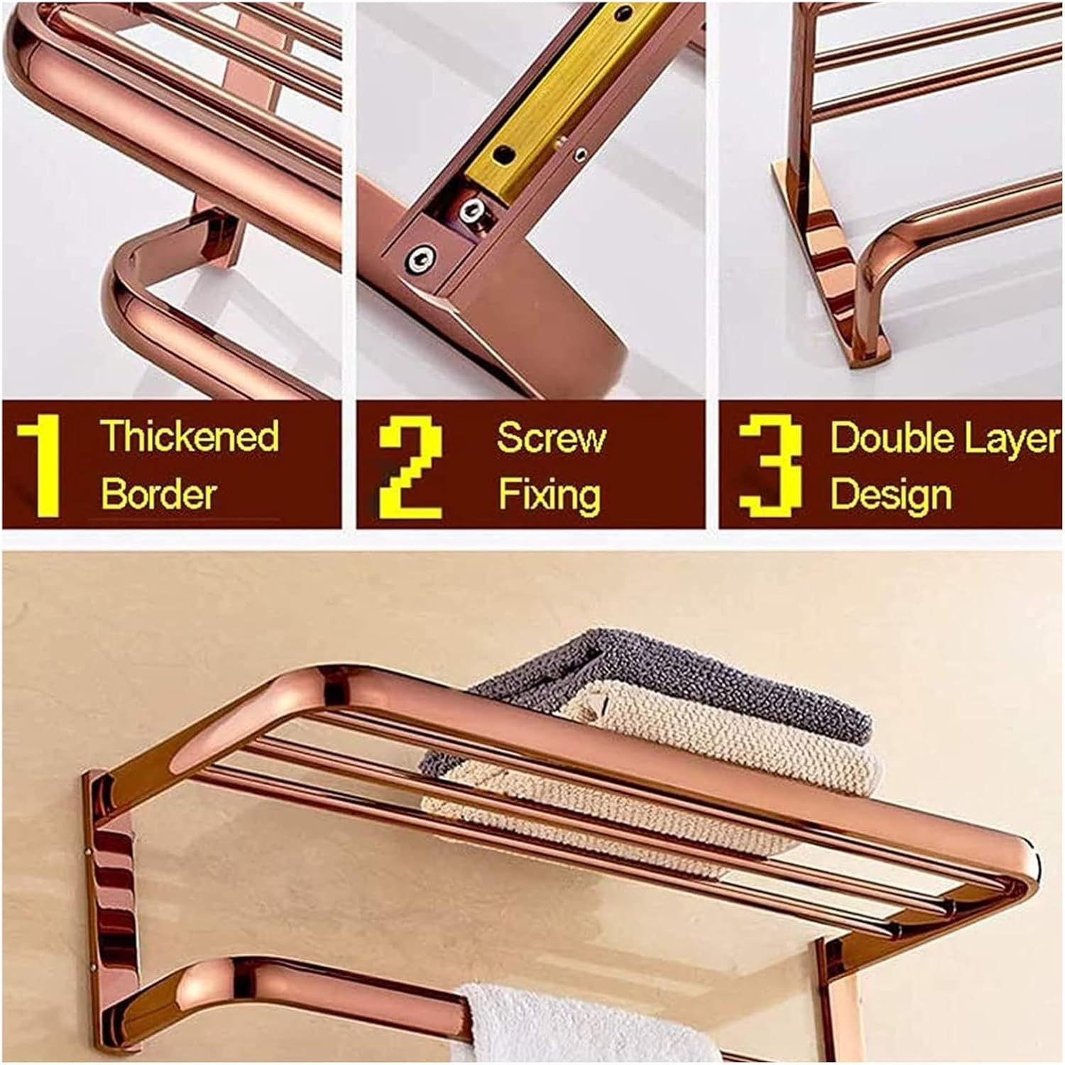 Double-Layer Copper Towel Racks