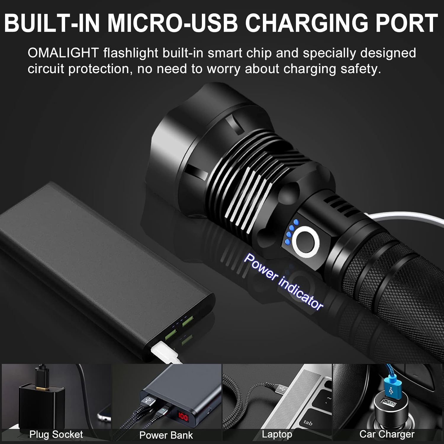 OMALIGHT XHP902 Rechargeable Flashlight
