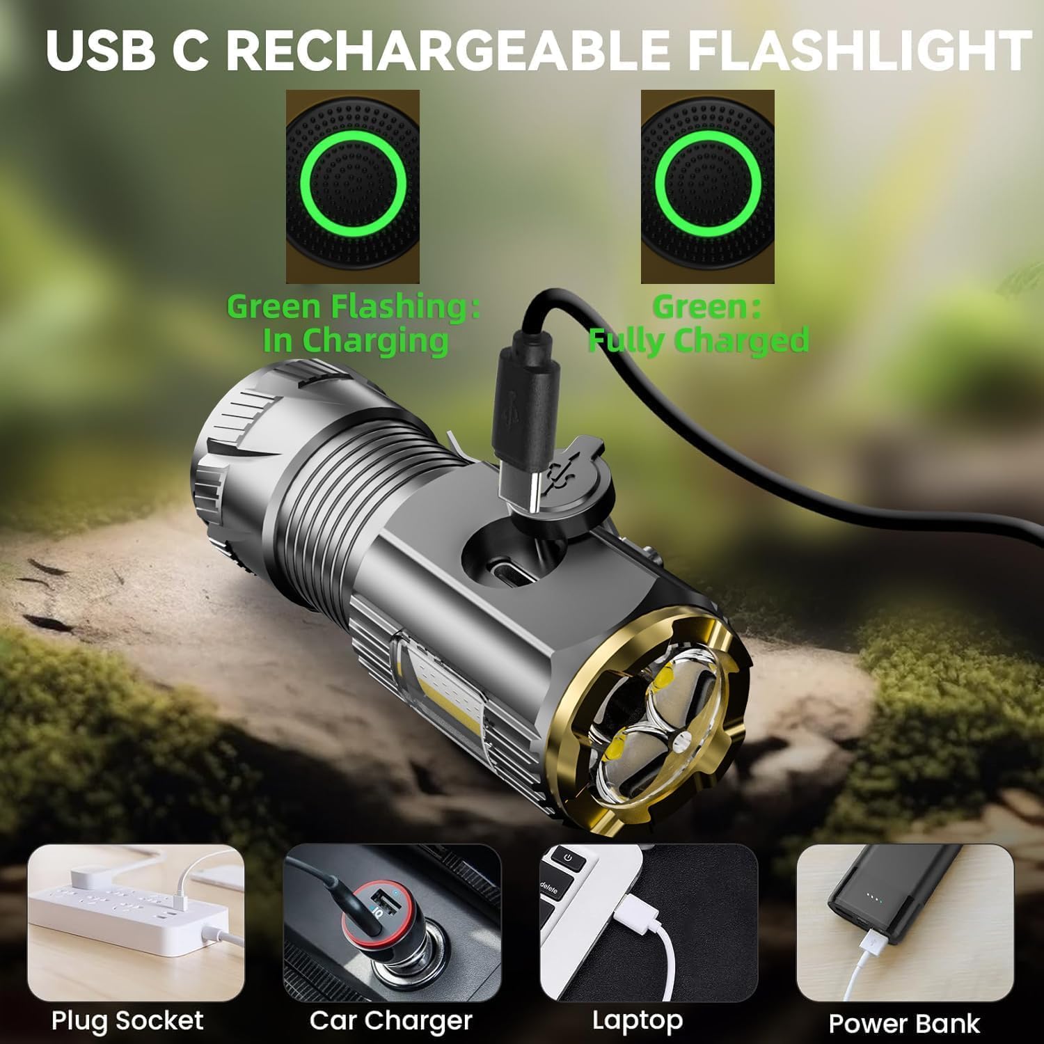 Rechargeable Mini LED Flashlight with 9000 Lumens