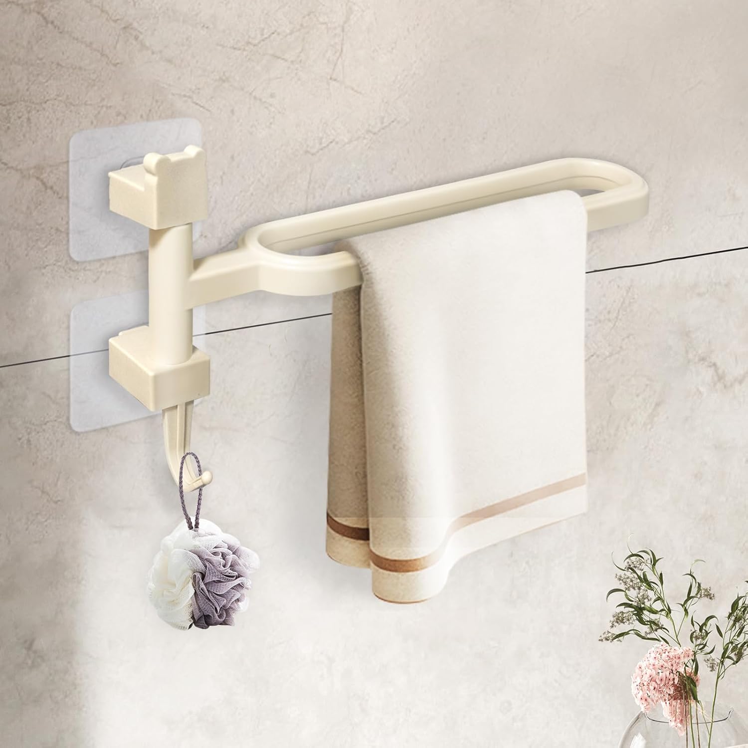 No Drill Swivel Towel Rack