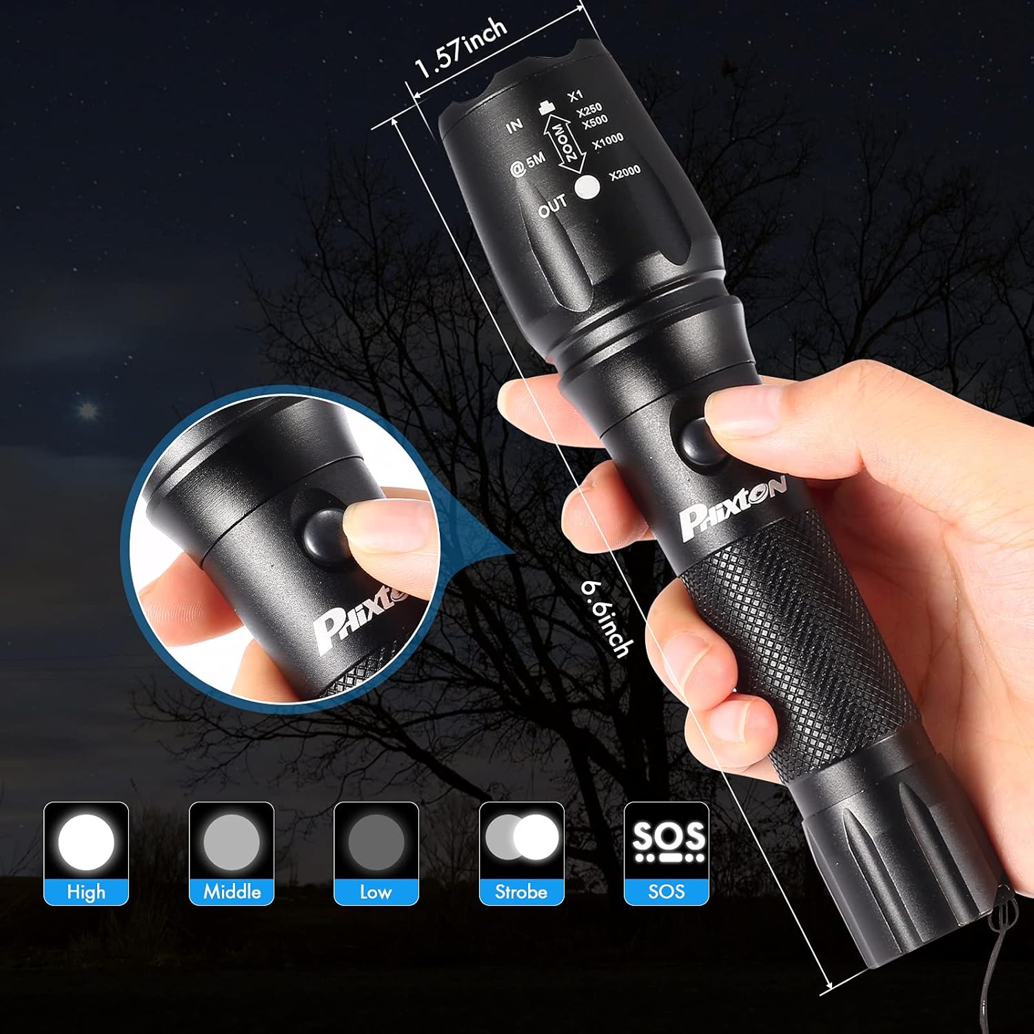 Bright Rechargeable Waterproof Emergency Flashlight