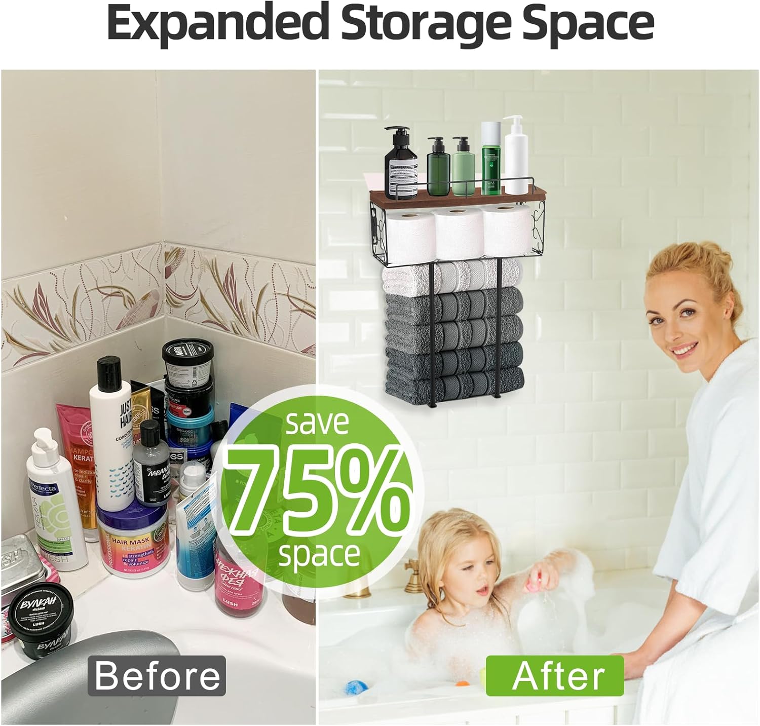 Stylish Wall-Mount Towel Rack for Efficient Storage