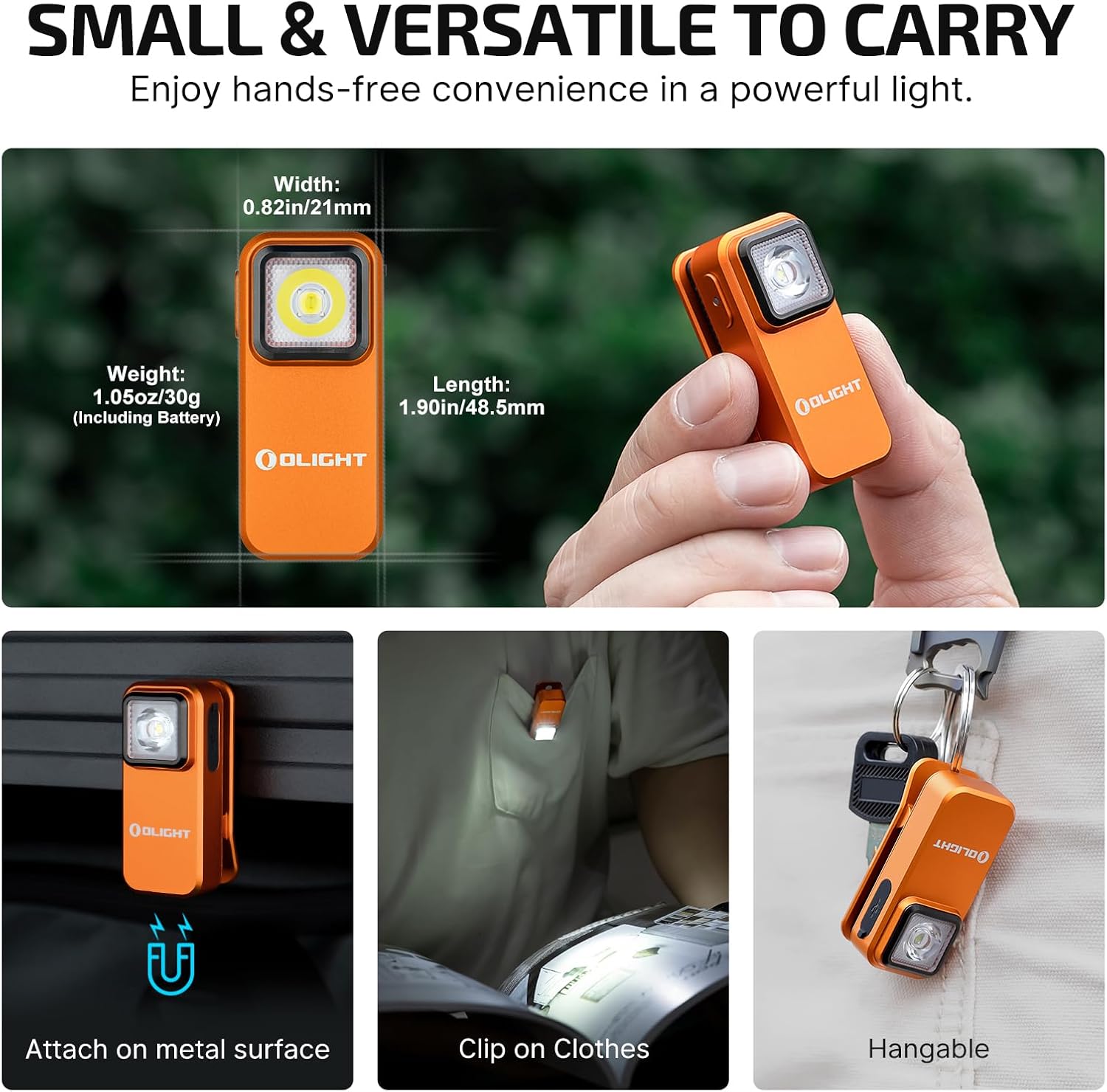 Powerful Dual Source EDC Flashlight Rechargeable Magnetic Clip