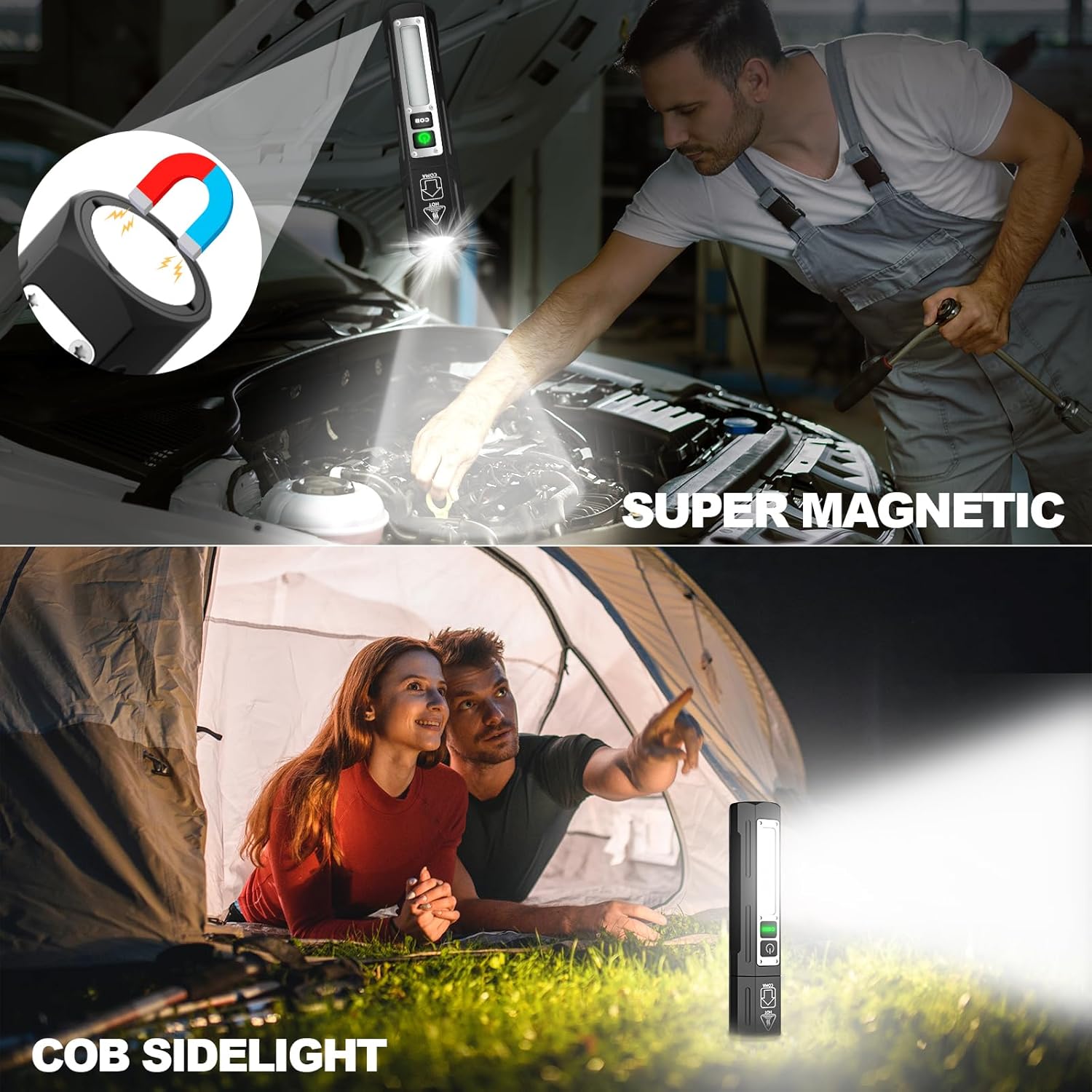 Banral Magnetic Rechargeable Flashlight for Camping
