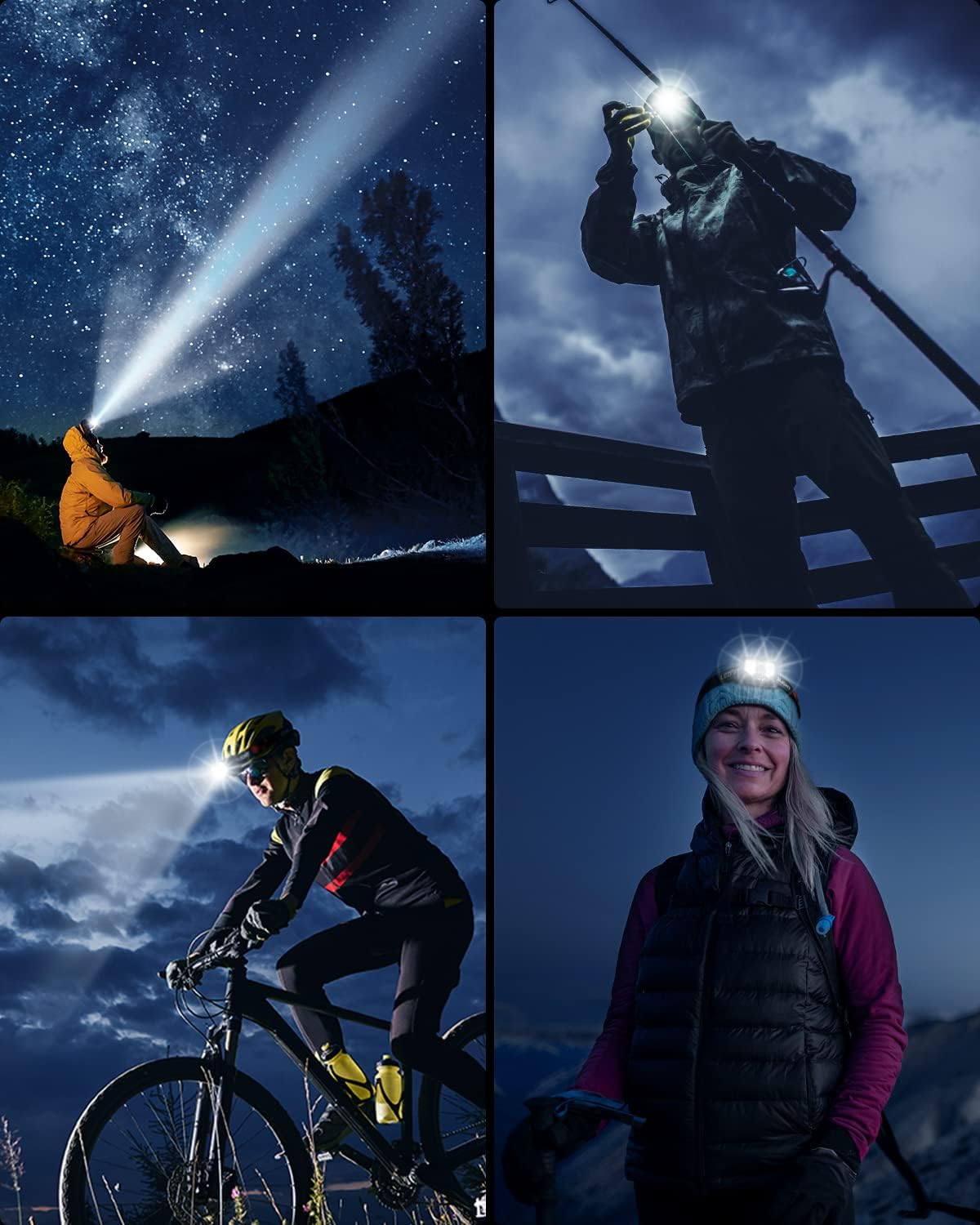 Two-Piece 1200 lumen Rechargeable Headlamp with Motion Sensor