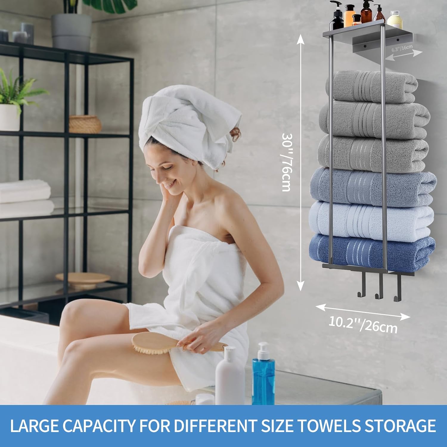 StylishToArray Wall-Mounted Towel Rack Space-Saving Modern Design