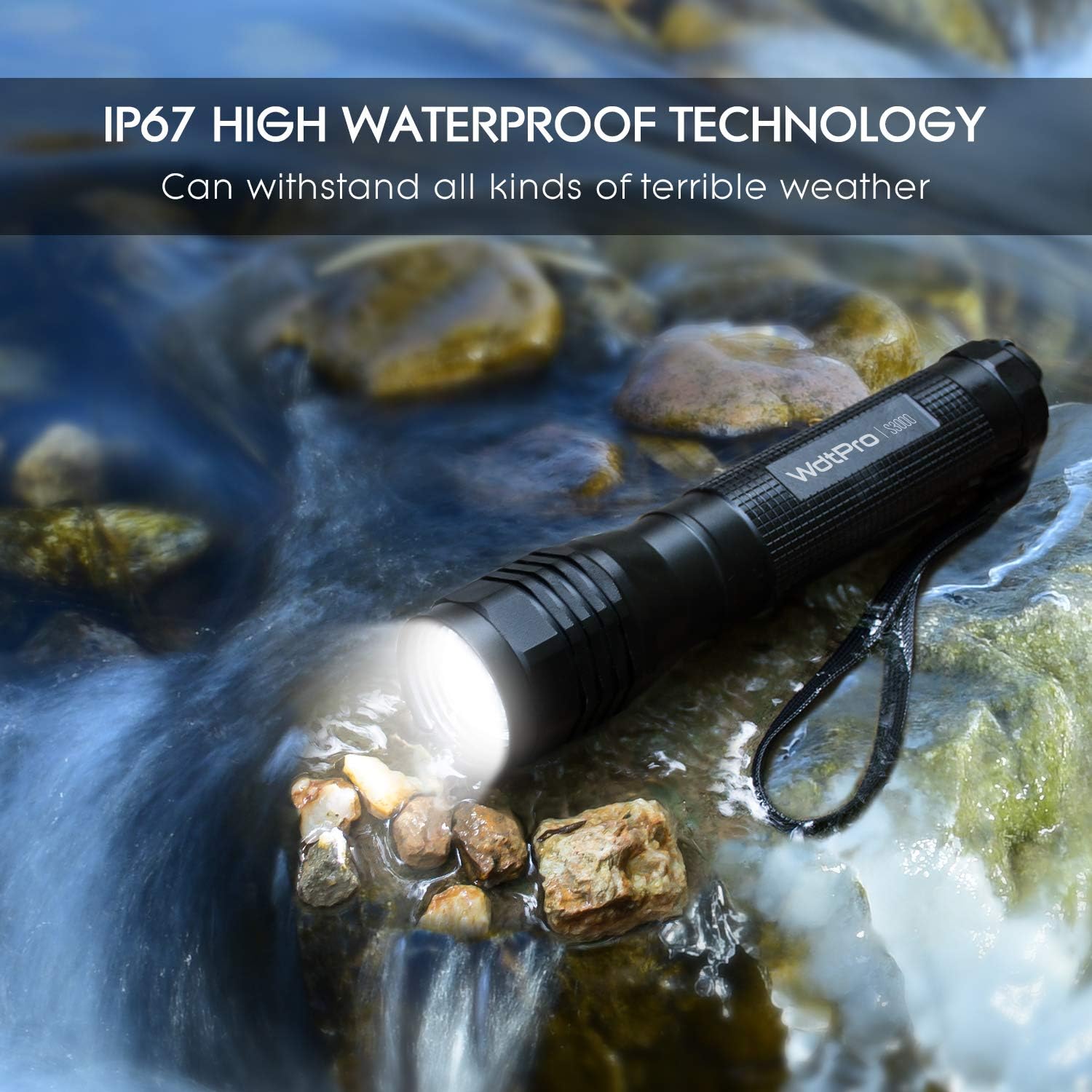 WdtPro High-Powered LED Flashlight S3000