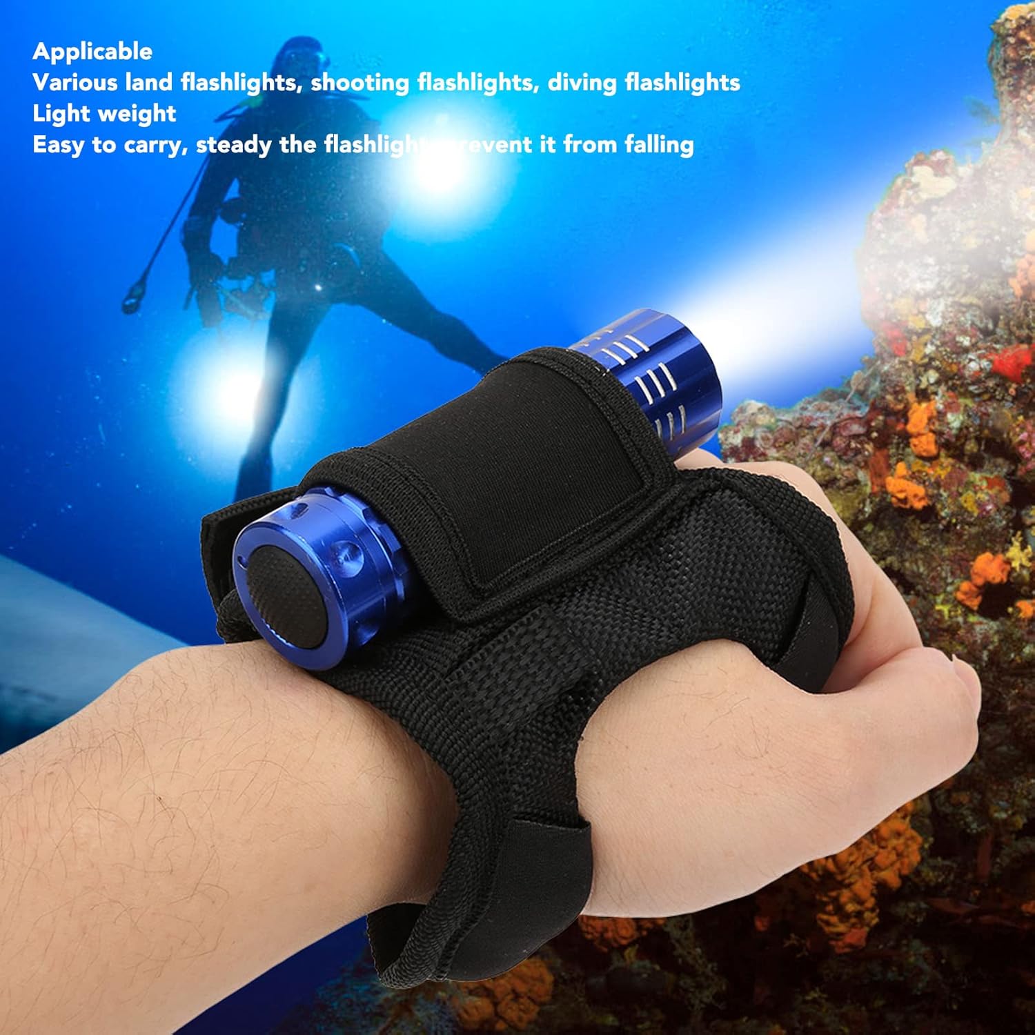 Adjustable Diving Flashlight Gloves Hands-Free Protection for Divers