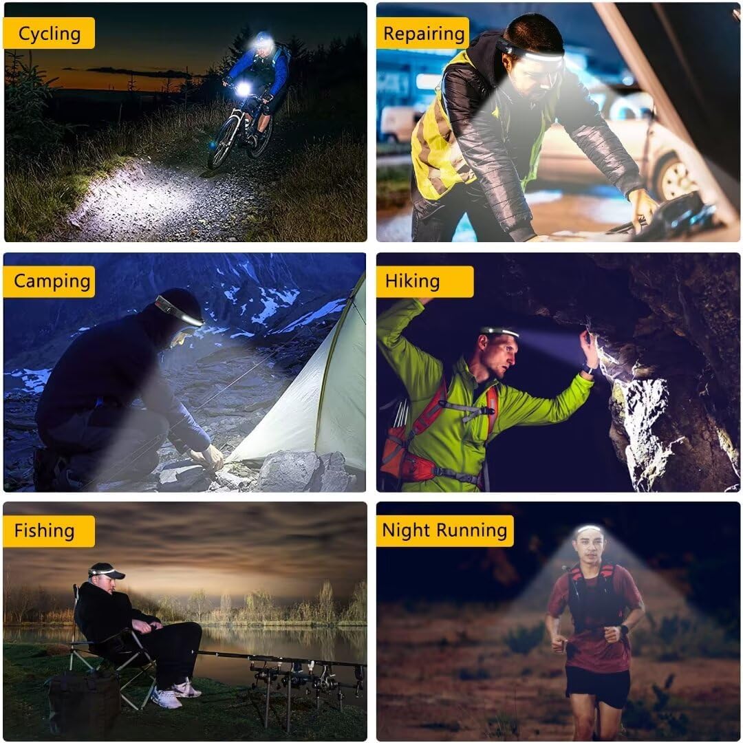 Rechargeable 230 Degrees Headlamp with Motion Sensor