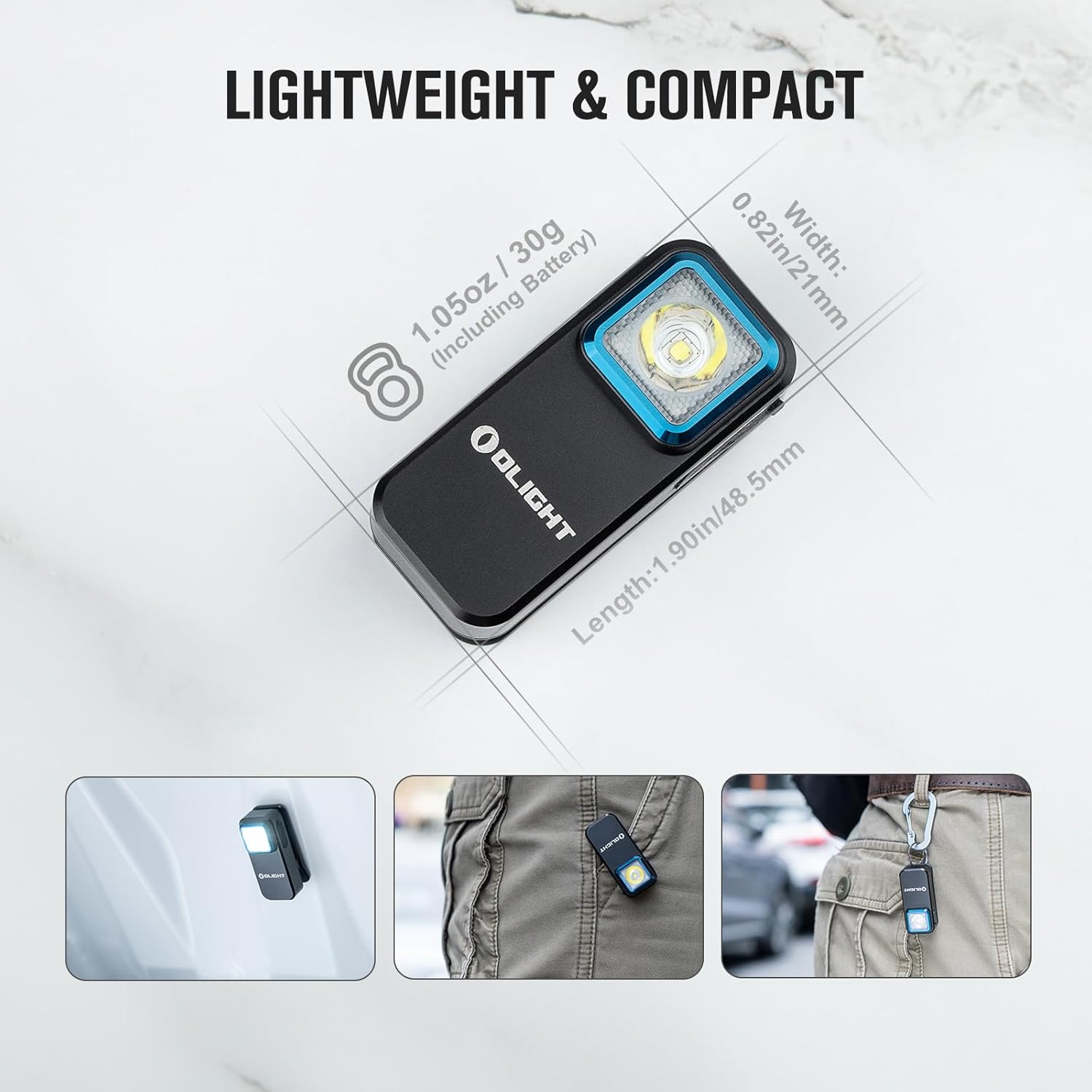 OLIGHT Oclip Rechargeable Dual Light Source EDC Clip-On Flashlight - 300 Lumens