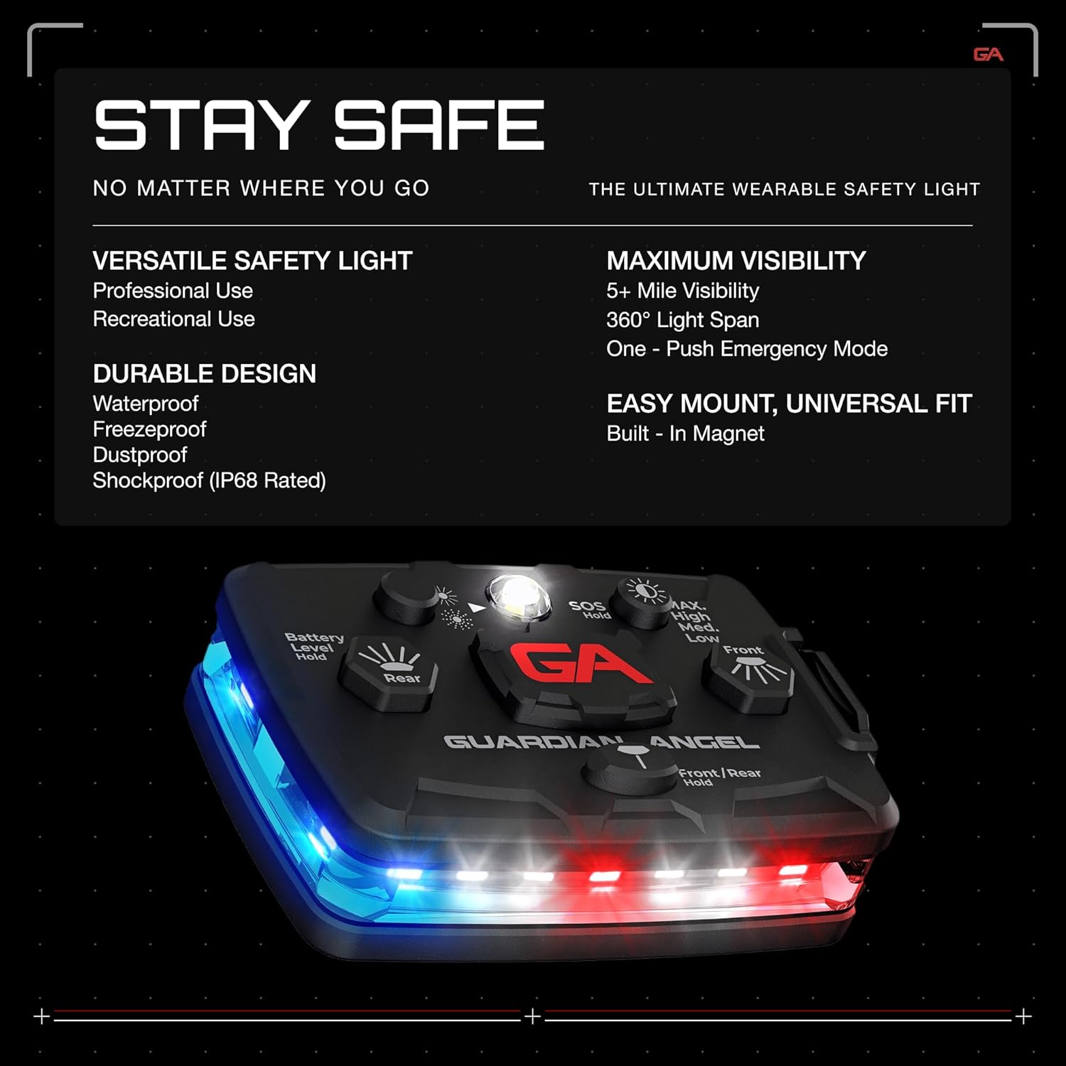 Guardian Angel Elite Series Hands-Free Safety Light
