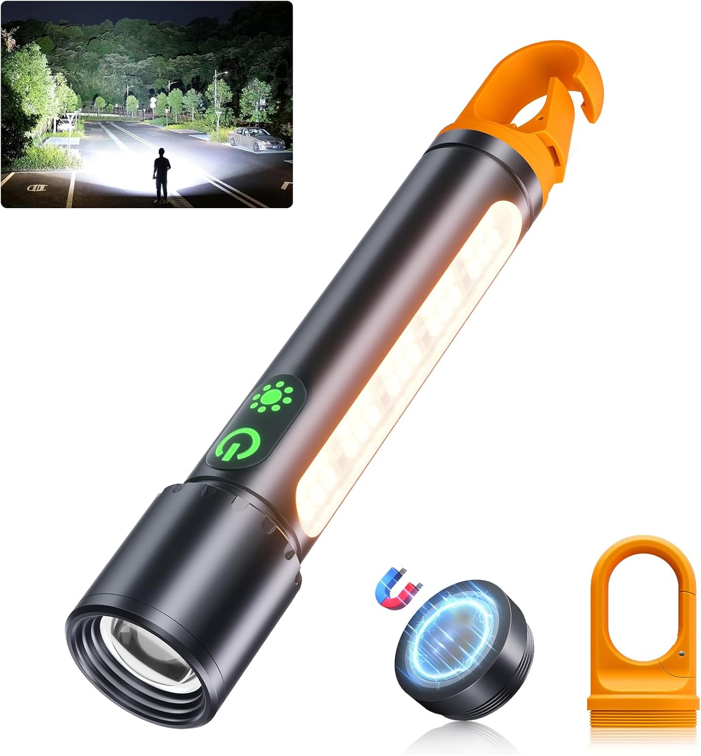 Flashlight Rechargeable LED Magnetic with 9 Modes