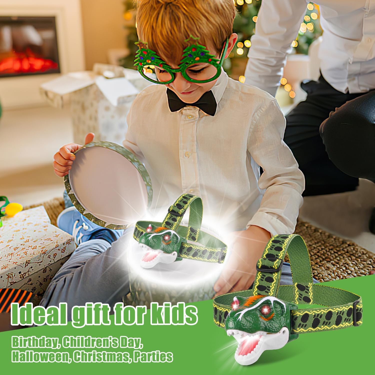 T-Rex Dinosaur LED Headlamp - Fun Outdoor Gear for Kids