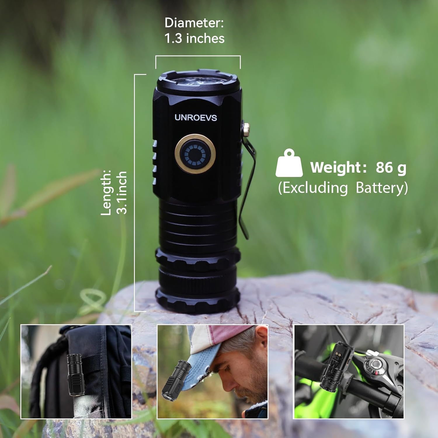 Mini LED Flashlight with 5 Light Modes Rechargeable USB-C Magnetic Pocket
