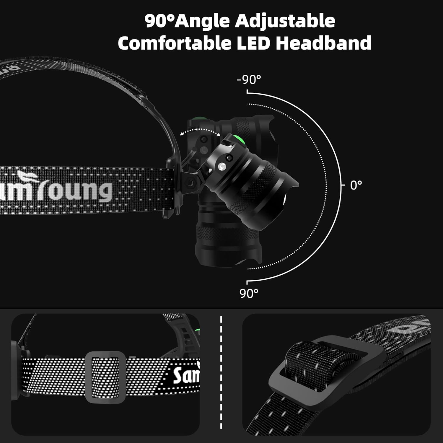 100000 LM LED Headlamp with Induction Function for Camping Hunting