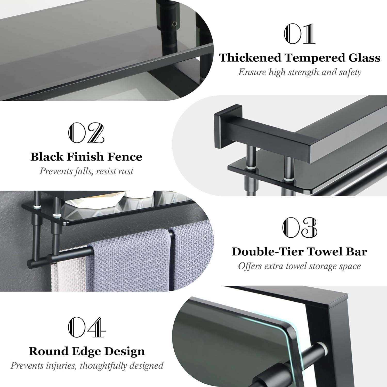 Stylish Floating Towel Shelf