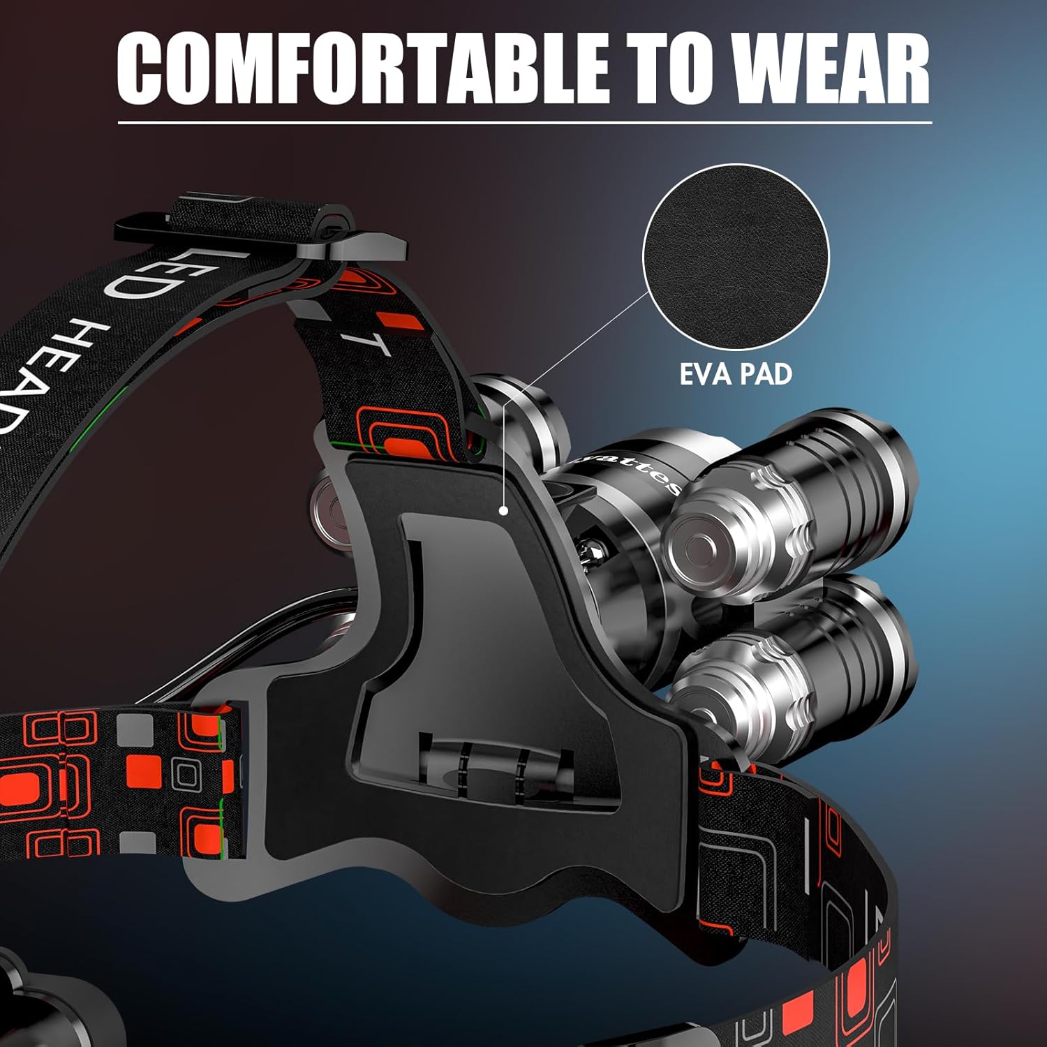 12000 Lumens Rechargeable LED Headlamp for Camping Hiking Hunting