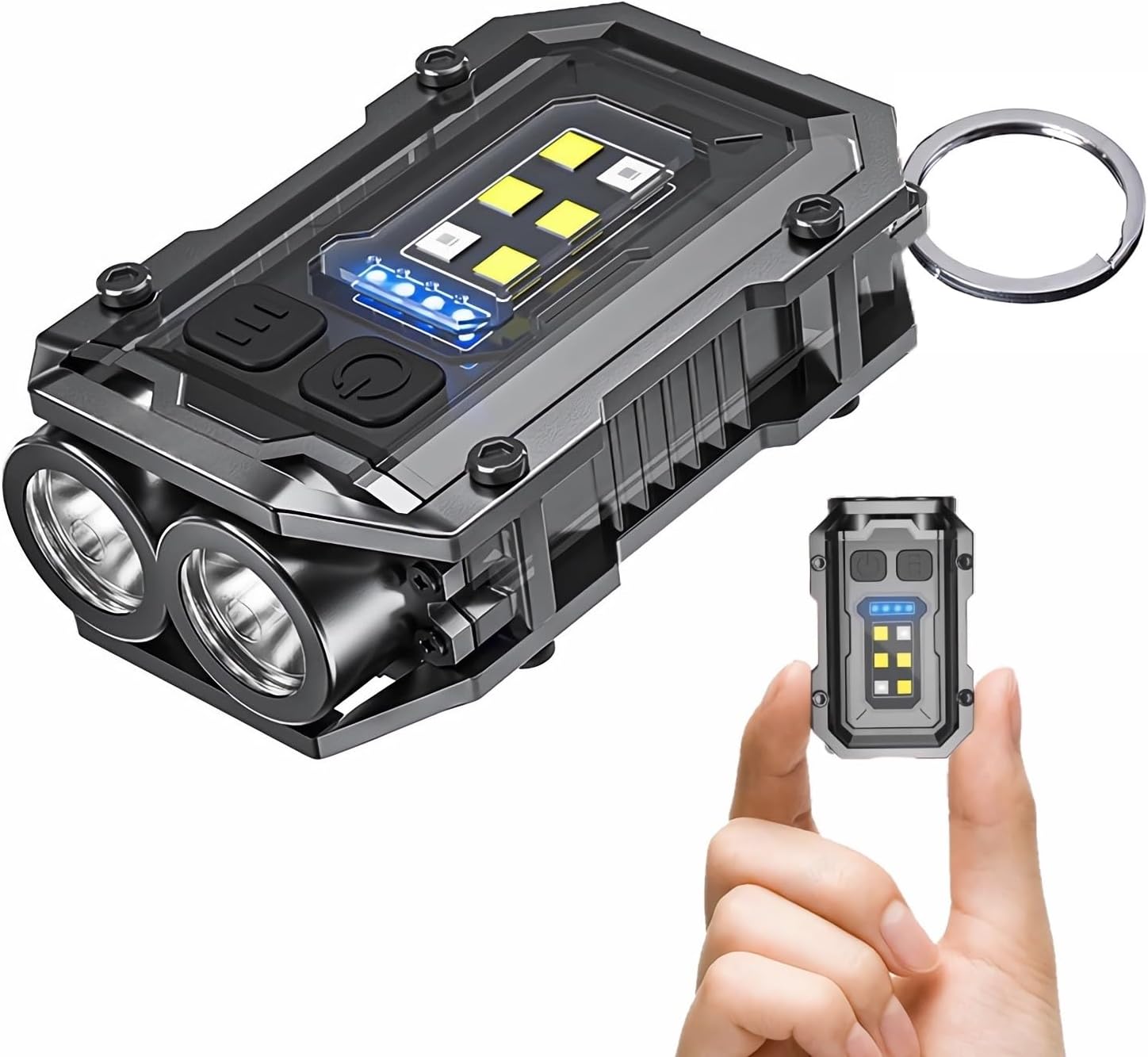 Compact Rechargeable IP65 Handheld Flashlight with 8 Modes