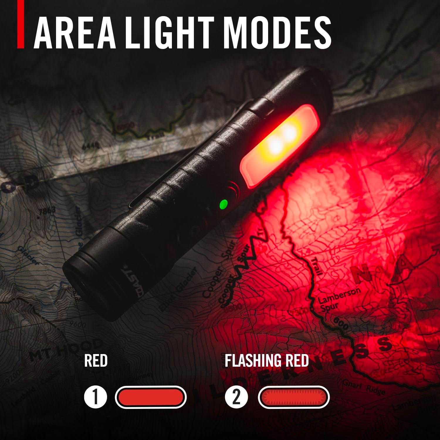 Coast KL35R Rechargeable LED Pocket Flashlight with RED Light