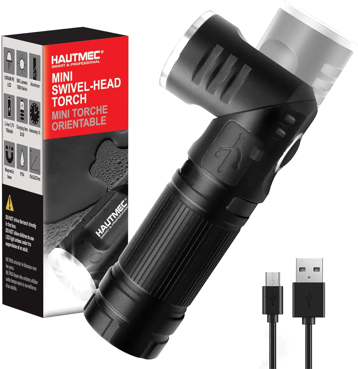 HAUTMEC Rechargeable LED Flashlight