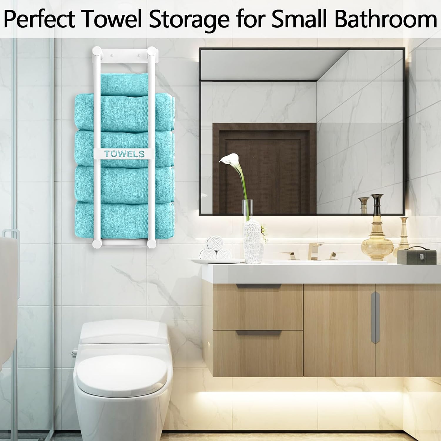 STWWO Small Bathroom Towel Storage System