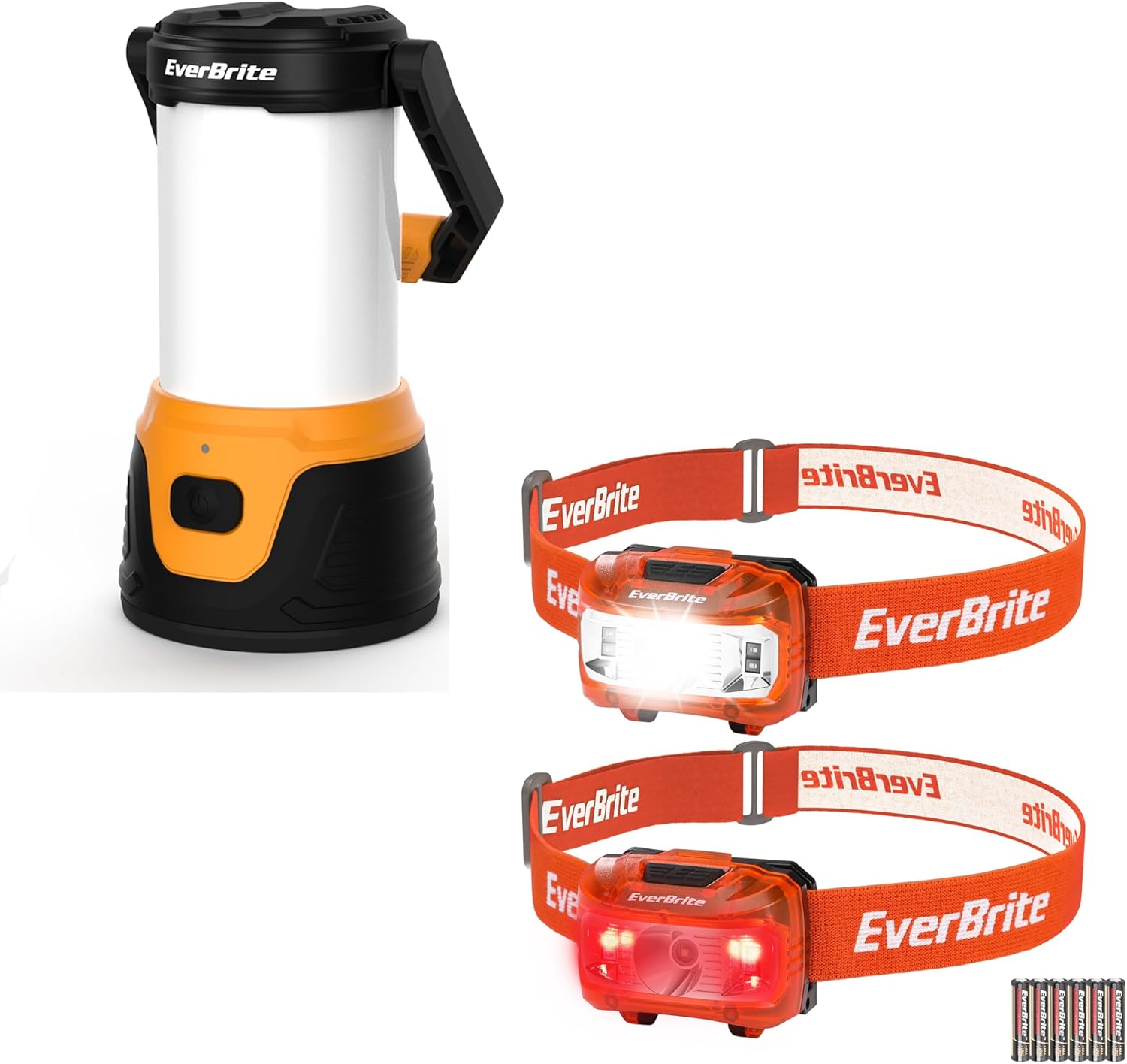 EverBrite 1000 Lumens Rechargeable LED Camping Lantern 2-Pack Headlamp UltraBright Portable