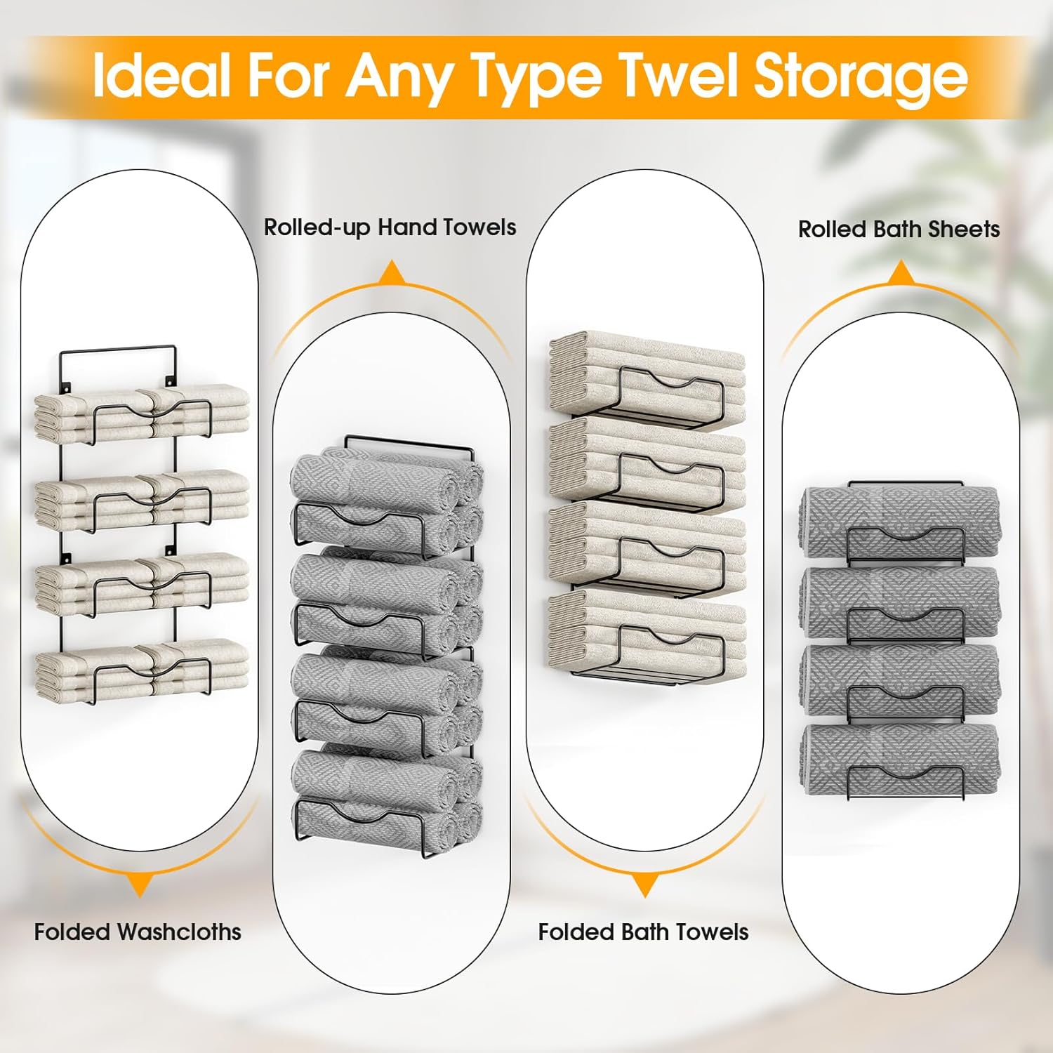 Space-Extending 6-Tier Towel Rack