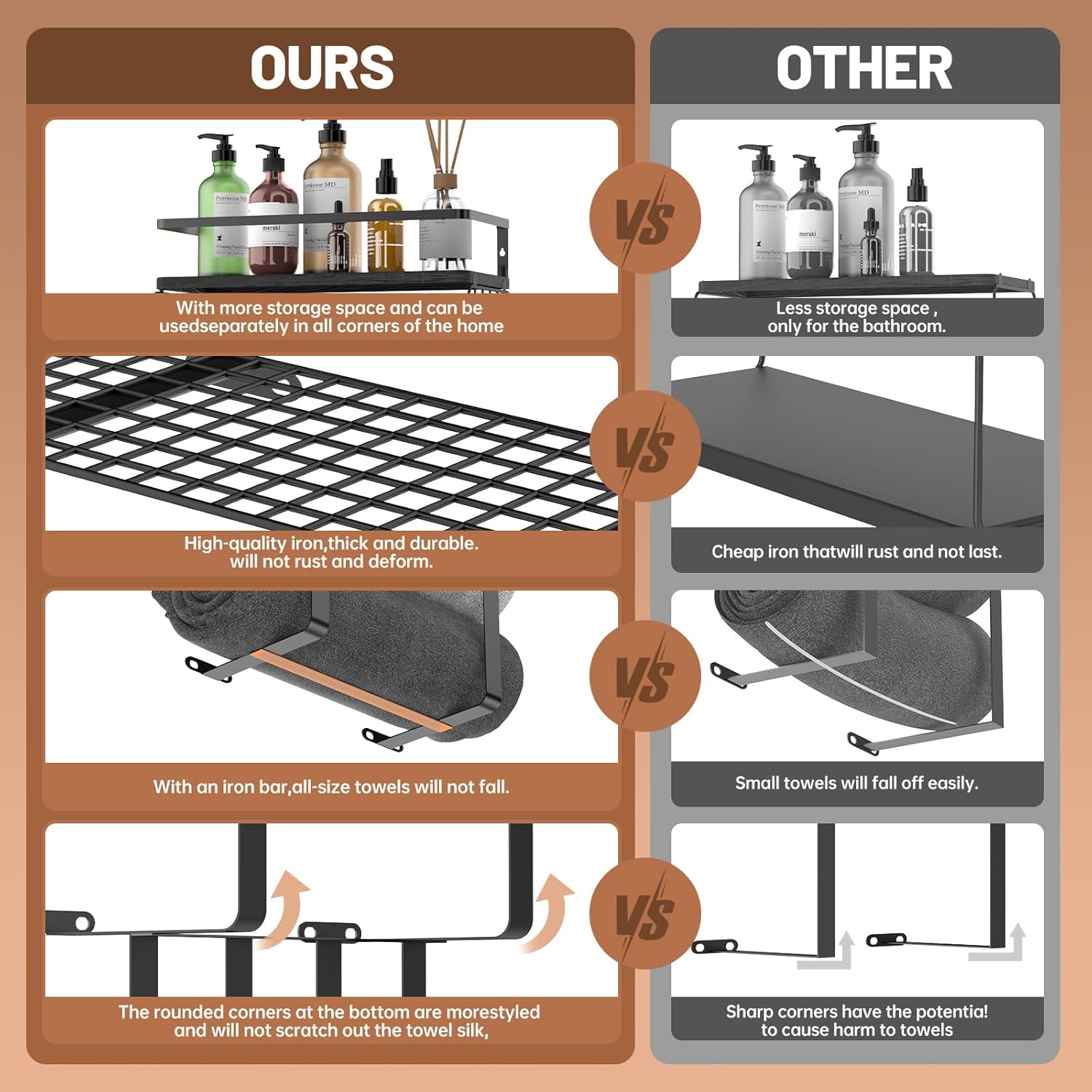 Stylish Towel Rack for Small Bathrooms