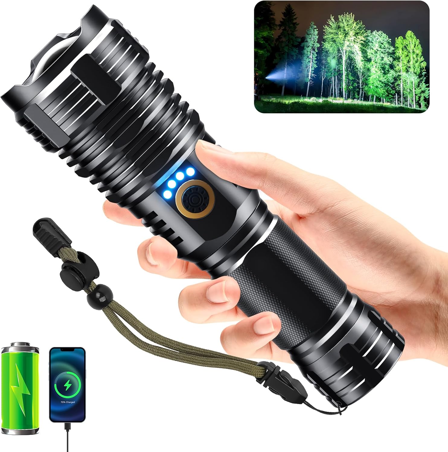 Sinvimes 5-in-1 Rechargeable Flashlight