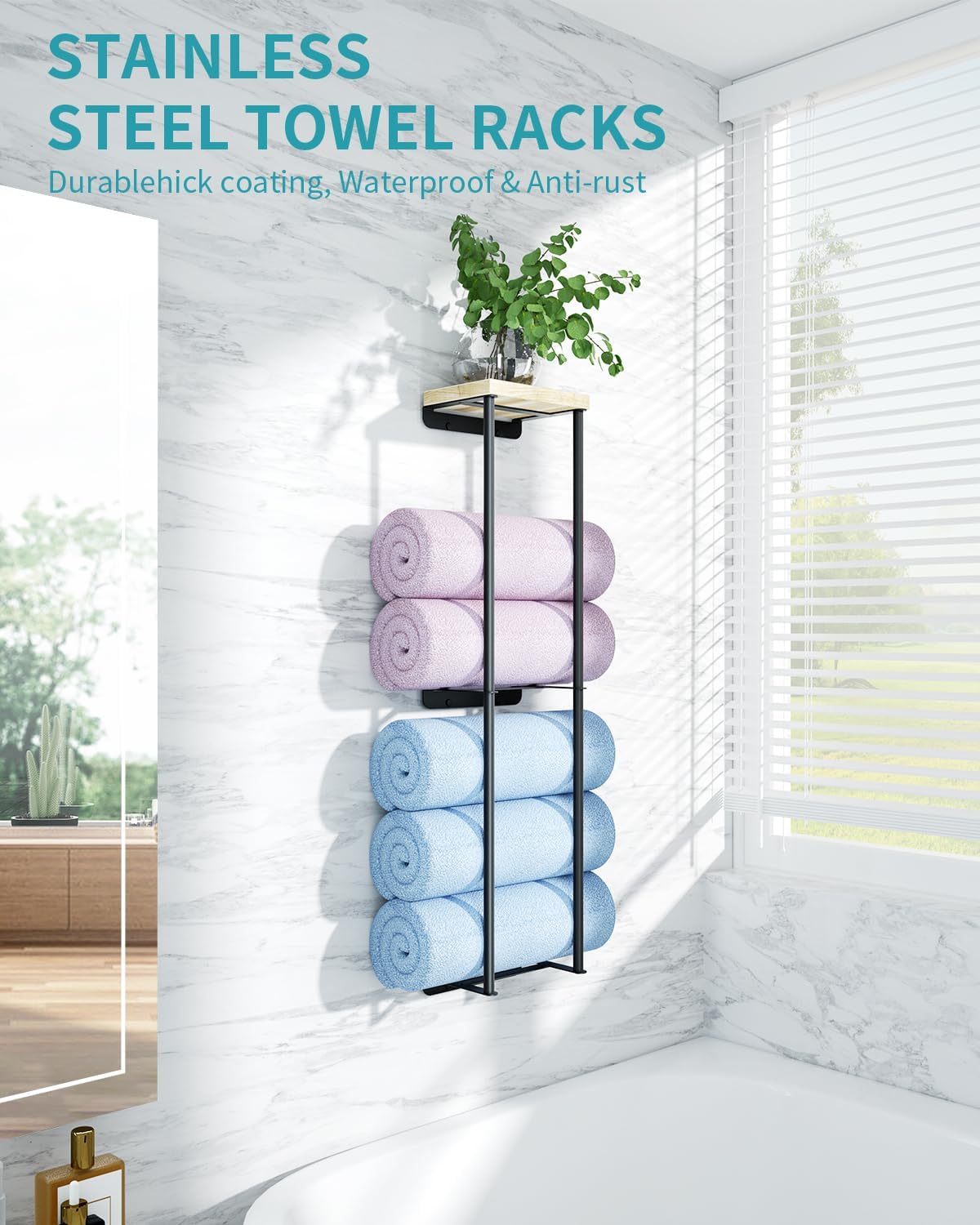 Stylish 2-Tier Metal Towel Rack