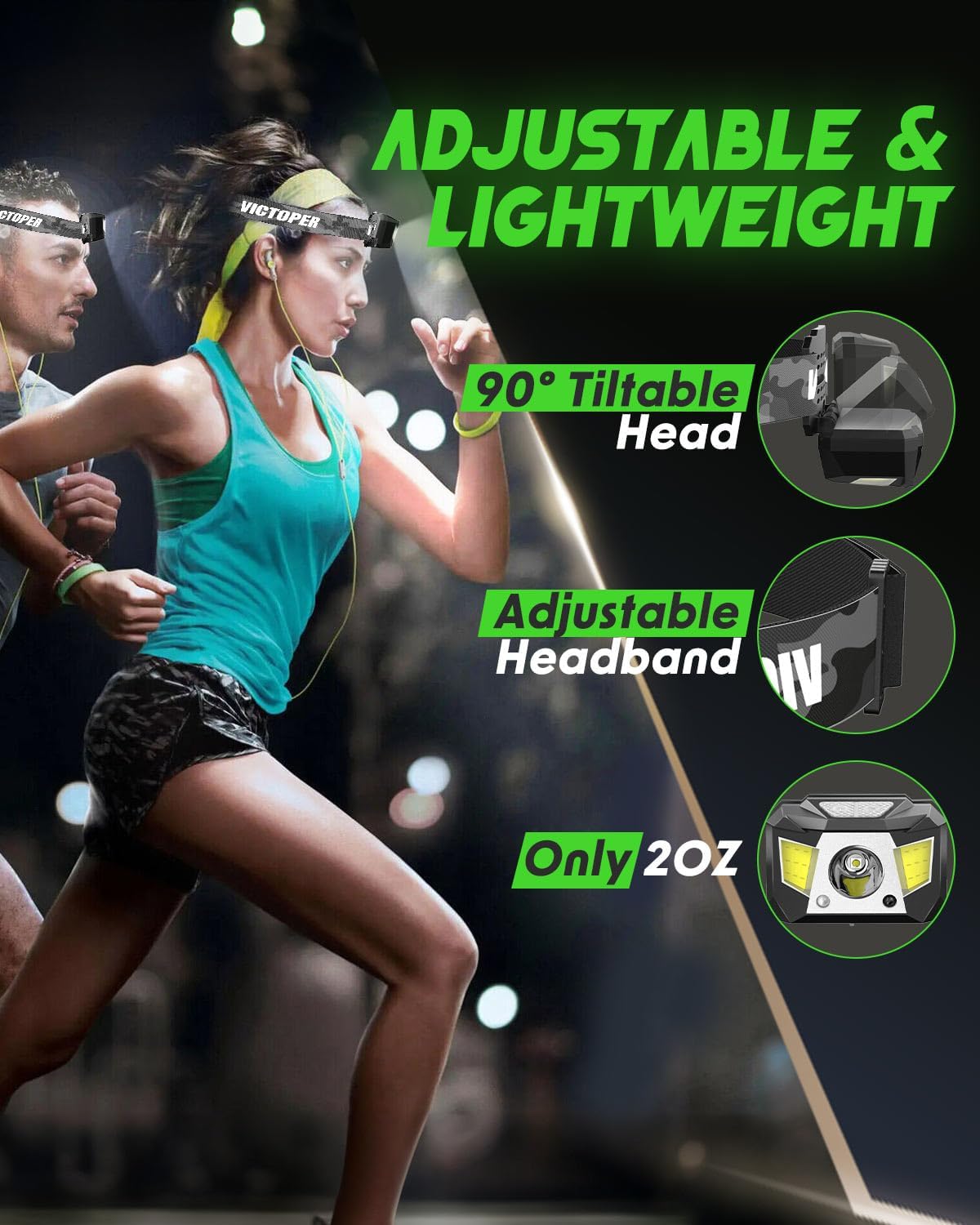 Compact and Bright Rechargeable Headlamp for Campers and Hikers