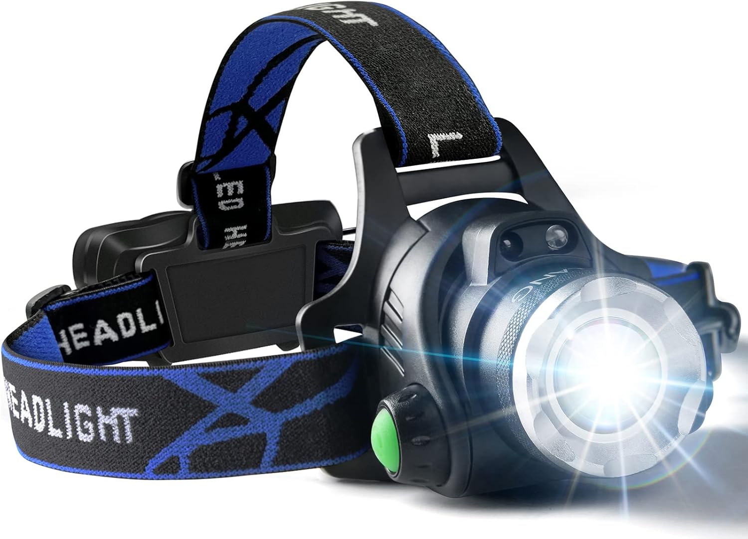1500-lumen waterproof headlamp for camping hiking and cycling
