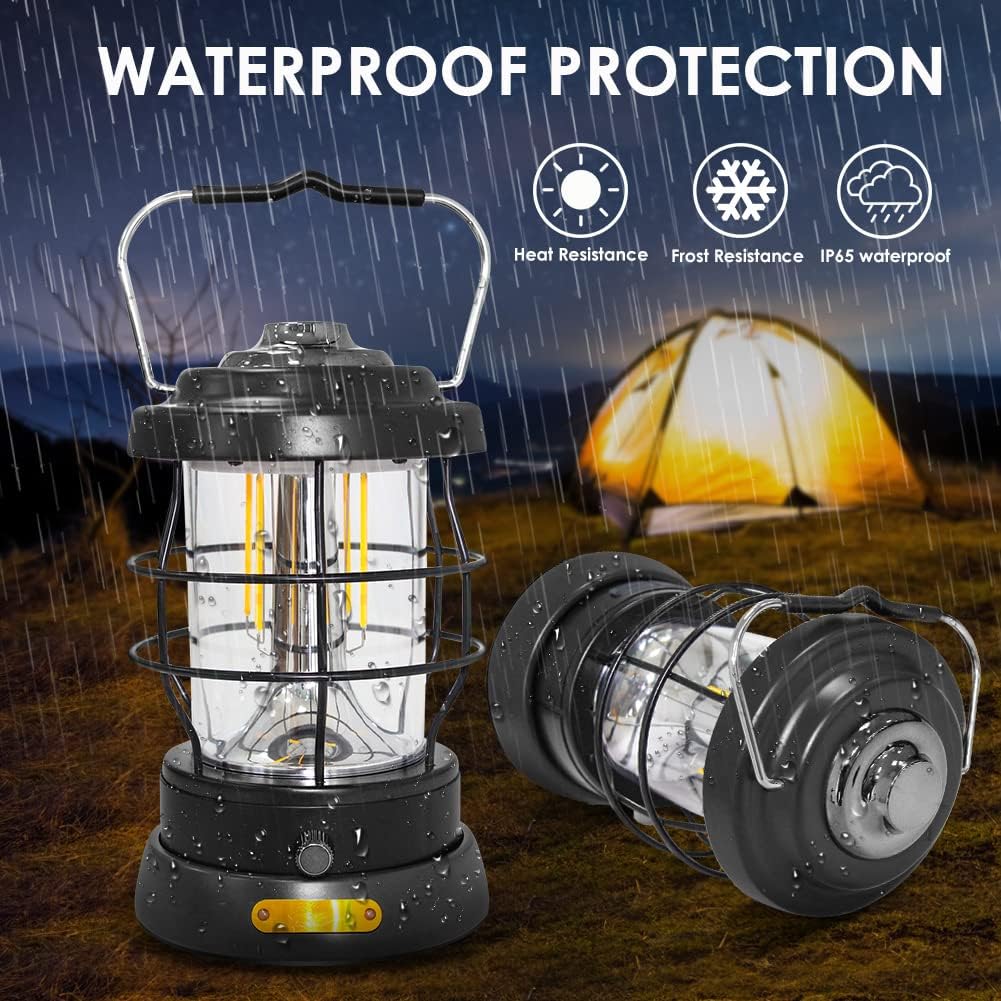 UniqueFire Retro Camping Lantern Rechargeable LED Camping Lantern for Emergency Outdoors