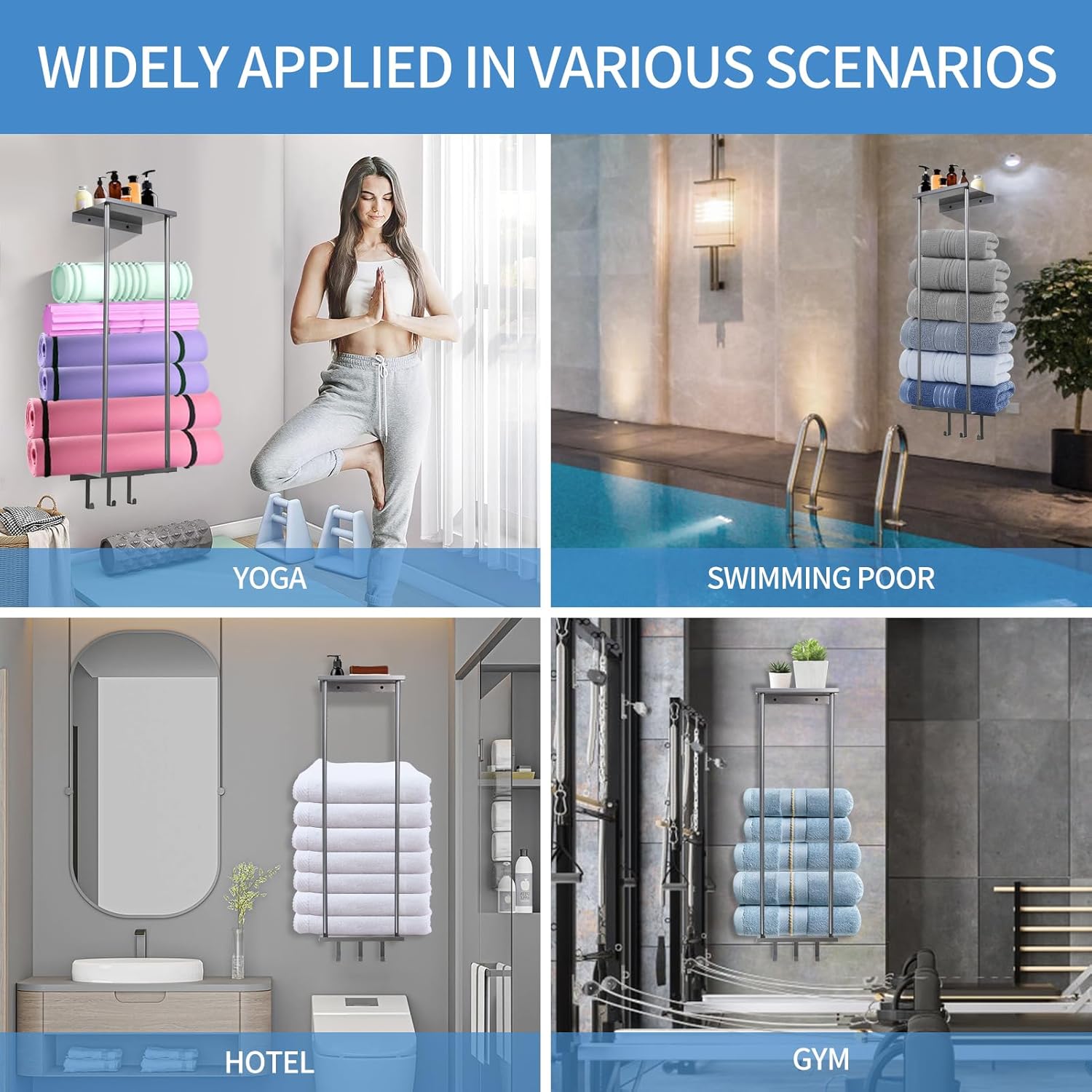StylishToArray Wall-Mounted Towel Rack Space-Saving Modern Design
