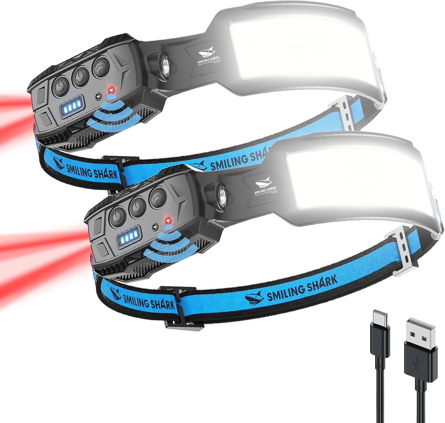 Smiling Shark Headlamp 2-Pack