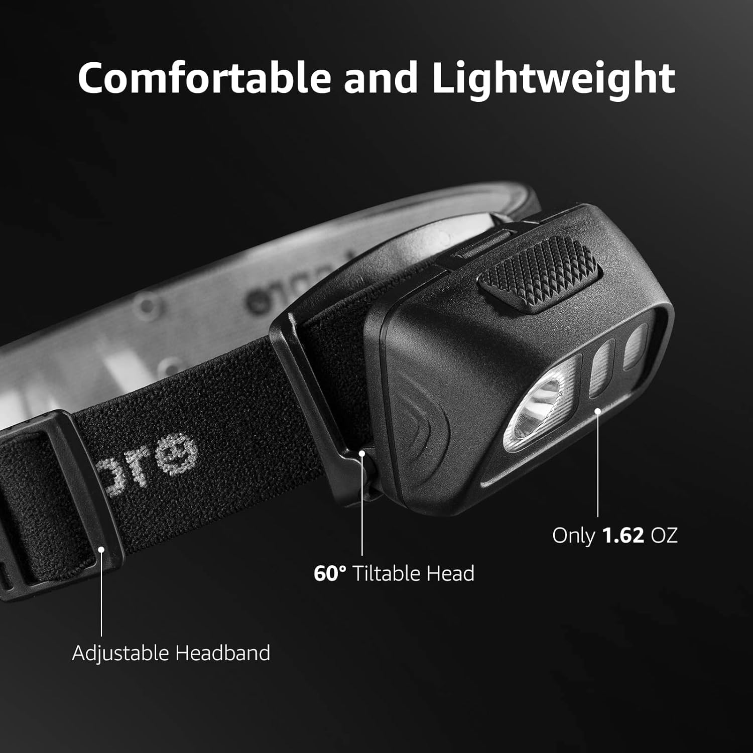 Lepro 1500Lux LED Headlamp IPX4 waterproof with 6 lighting modes