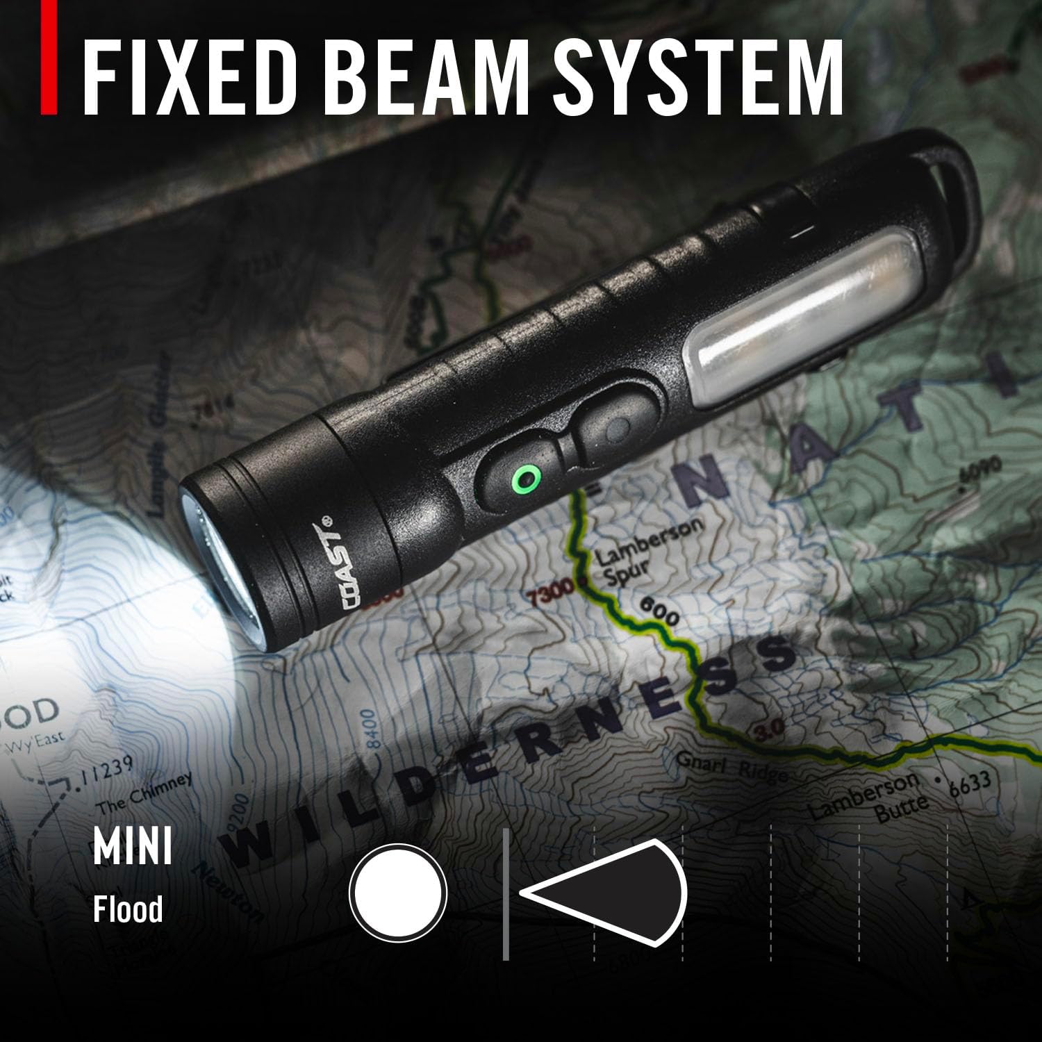 Coast KL35R Rechargeable LED Pocket Flashlight with RED Light